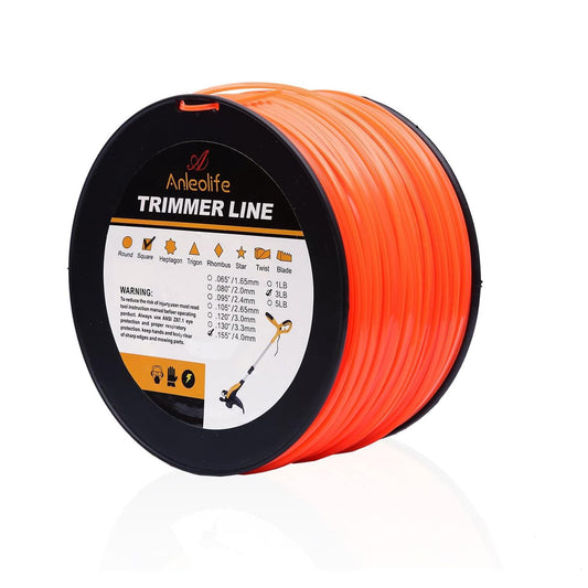 A ANLEOLIFE 3-Pound Commercial Square .155-Inch-by-280-ft String Trimmer Line in Spool,with Bonus Line Cutter, Orange