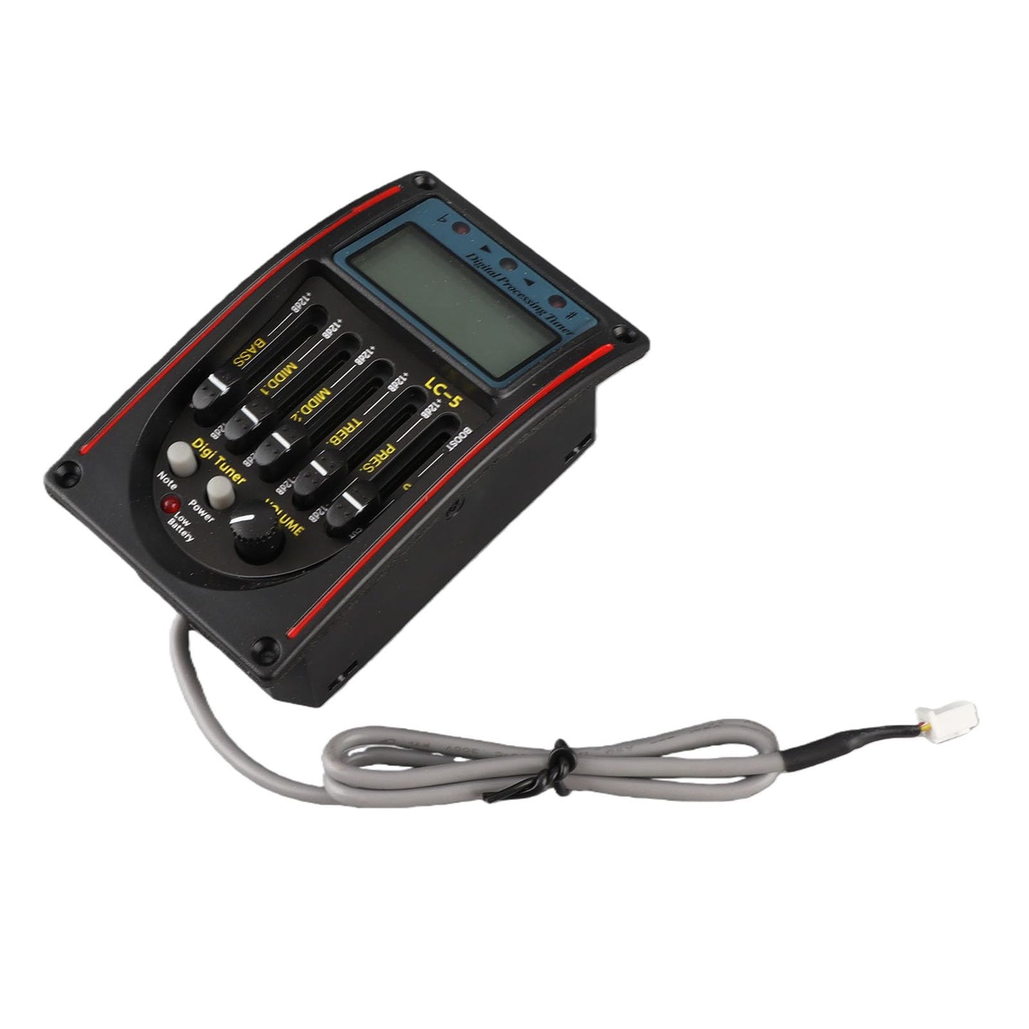 Dilwe Guitar Pickup, 5-Band Preamp EQ LC-5 Equalizer Tuner Piezo Pickup for Acoustic Guitars