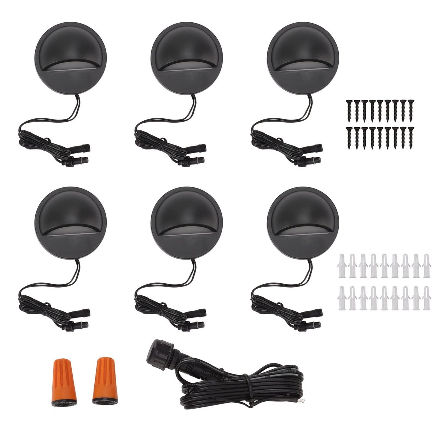 6PCS Low Voltage LED Deck Lights, Waterproof Hallway Landscape Lighting, Outdoor Accent Lighting Garden Post Fence Light, Step Fence Light for Garden Yard Path