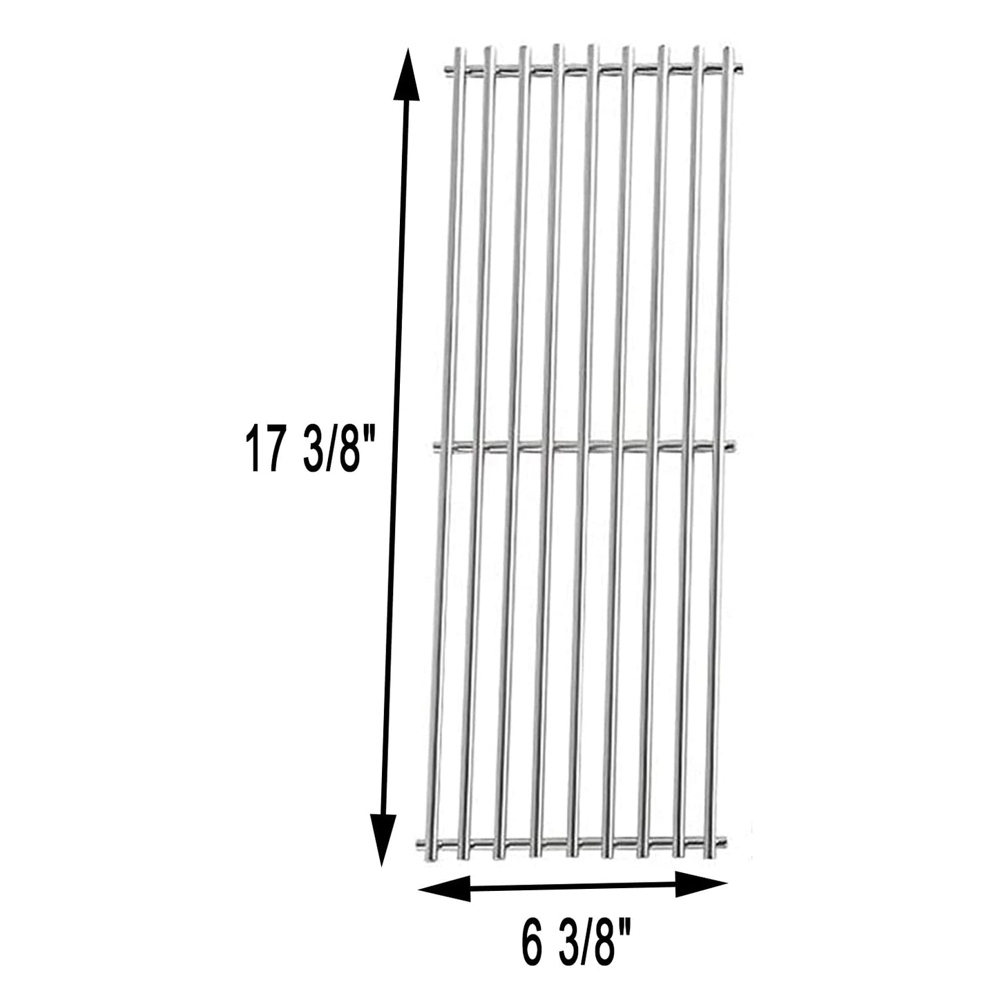 BMMXBI 17-3/8 Inch Grill Grate Replacement for Broil King Baron 440 320 340 420 S420 S320 Grill Parts, Stainless Steel BBQ Cooking Grates for Broil-Mate, Huntington Gas Grills Accessories, Set of 4