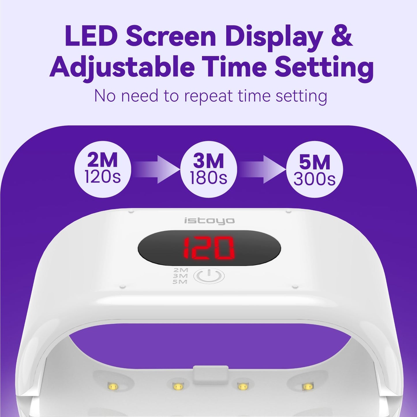 ISTOYO Double Sided UV Resin Lamp, 24 Beads Gel Nail Lamp, 2IN1 LED Nail Light for Hands and Feet, Long Time Setting (2, 3 and 5 Minutes), UV Light for Resin Curing, Jewelry Making and DIY Crafts