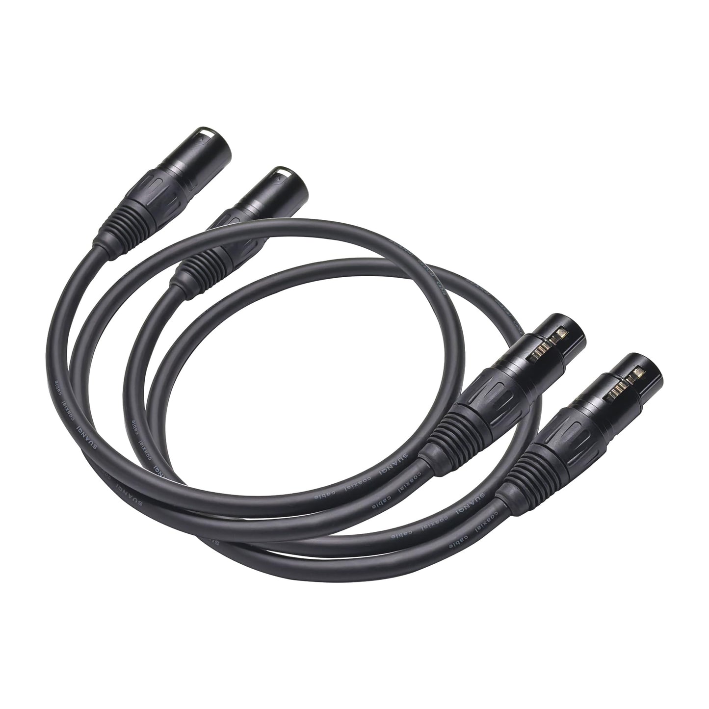 WJSTN XLR Cable, 3-pin Male to Female, Balanced XLR Speaker Cable Suitable for Microphones, Preambles, Speaker Systems, Radio Station and More 2 Pack (3FT)