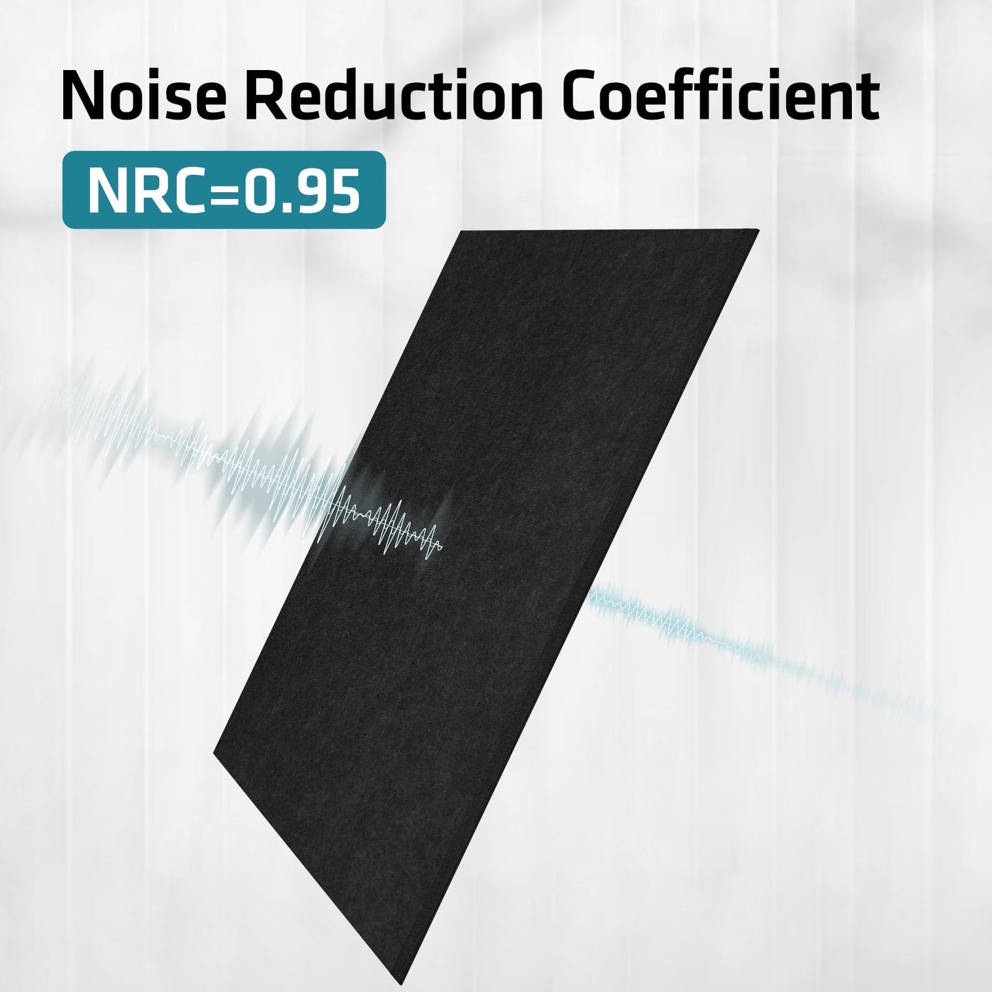 DrKlang 6 Pack Acoustic Panels, 23.6" x 11.8" Decorative Soundproofing Panels, Wall and Ceiling Acoustical Treatment Tiles, Great to Reduce Echo and Noise for Home and Office- Black