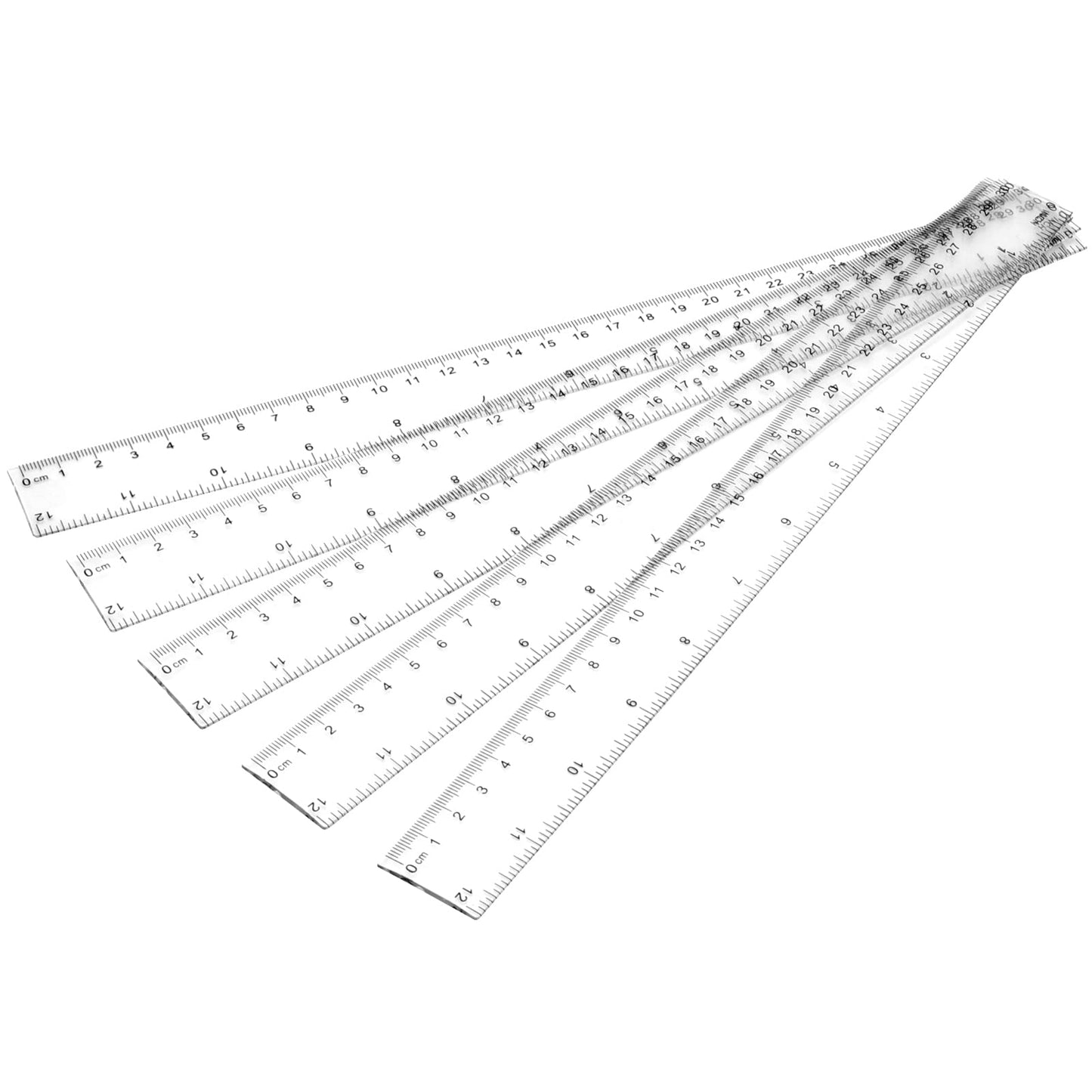 KEILEOHO 200 Pack 12 Inch Clear Plastic Ruler, Standard/Metric Straight Rulers, Flexible Transparent Rulers Measuring Tool for Classroom, Home, Office, Craft Room