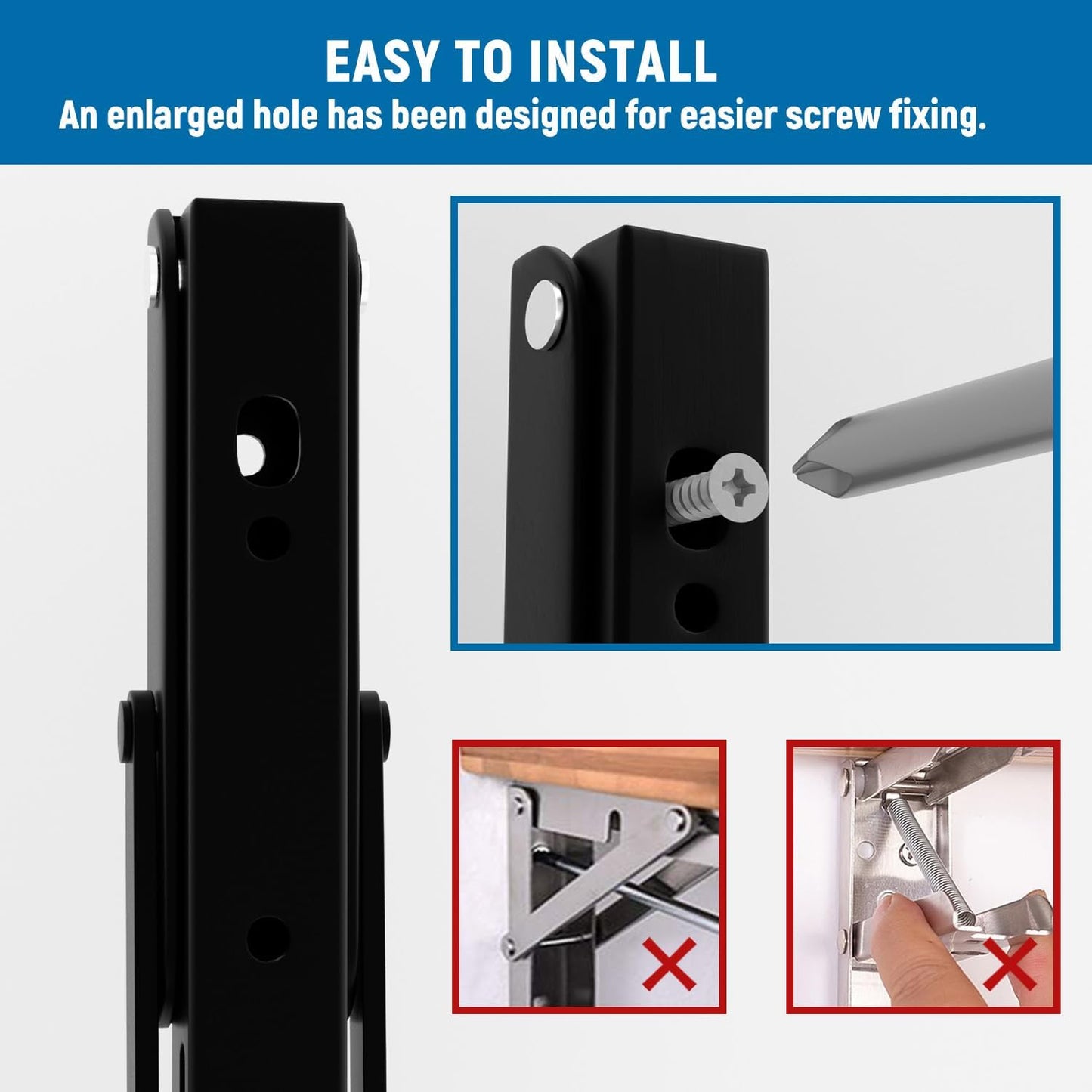 LEOPO 20 inch Folding Shelf Brackets, Heavy Duty Wall Mounted Shelf Bracket, 2 Pack, Black