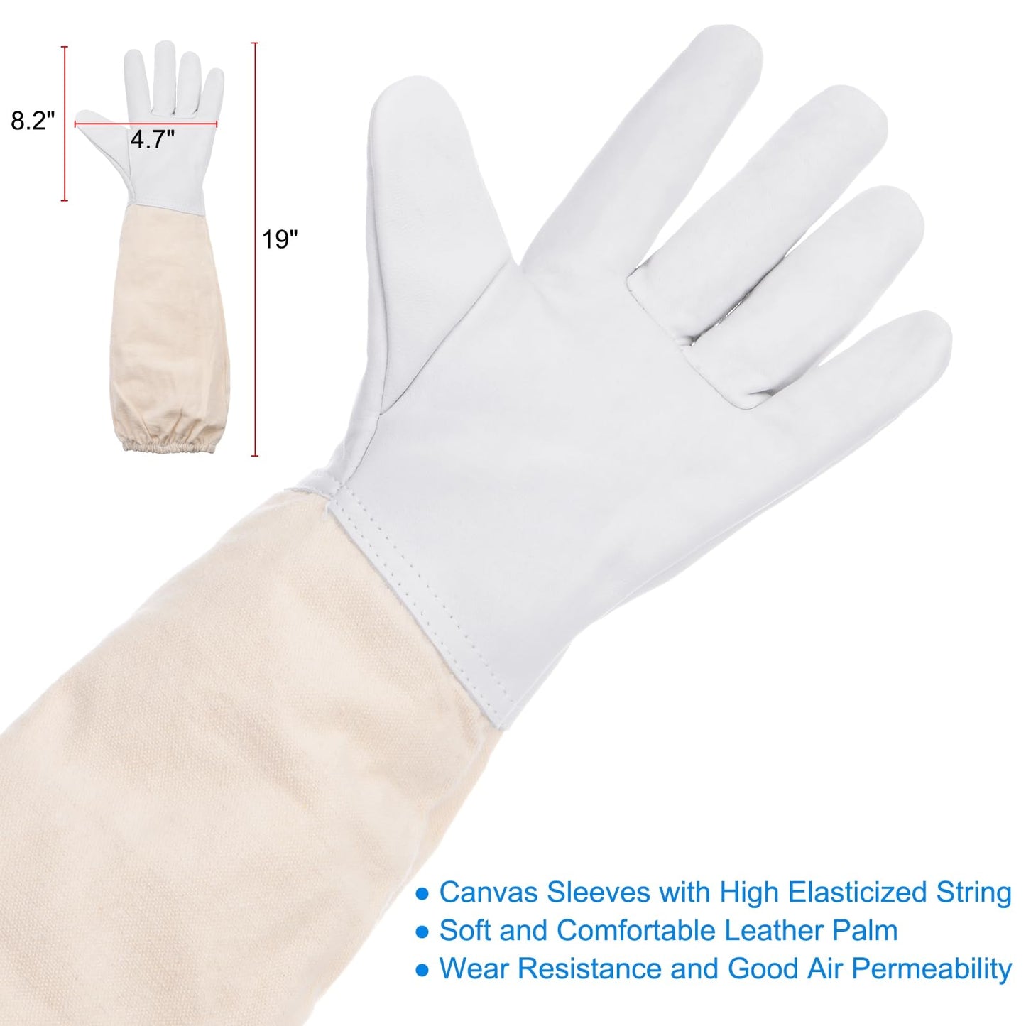 HARFINGTON Bee Suit for Men Women XXXL Beekeeping Suit Outfit with Gloves and Veil Hood (Jacket, Pants, Gloves) Bee Suits for Adult Backyard Professional and Beginner Bee Keeper,White