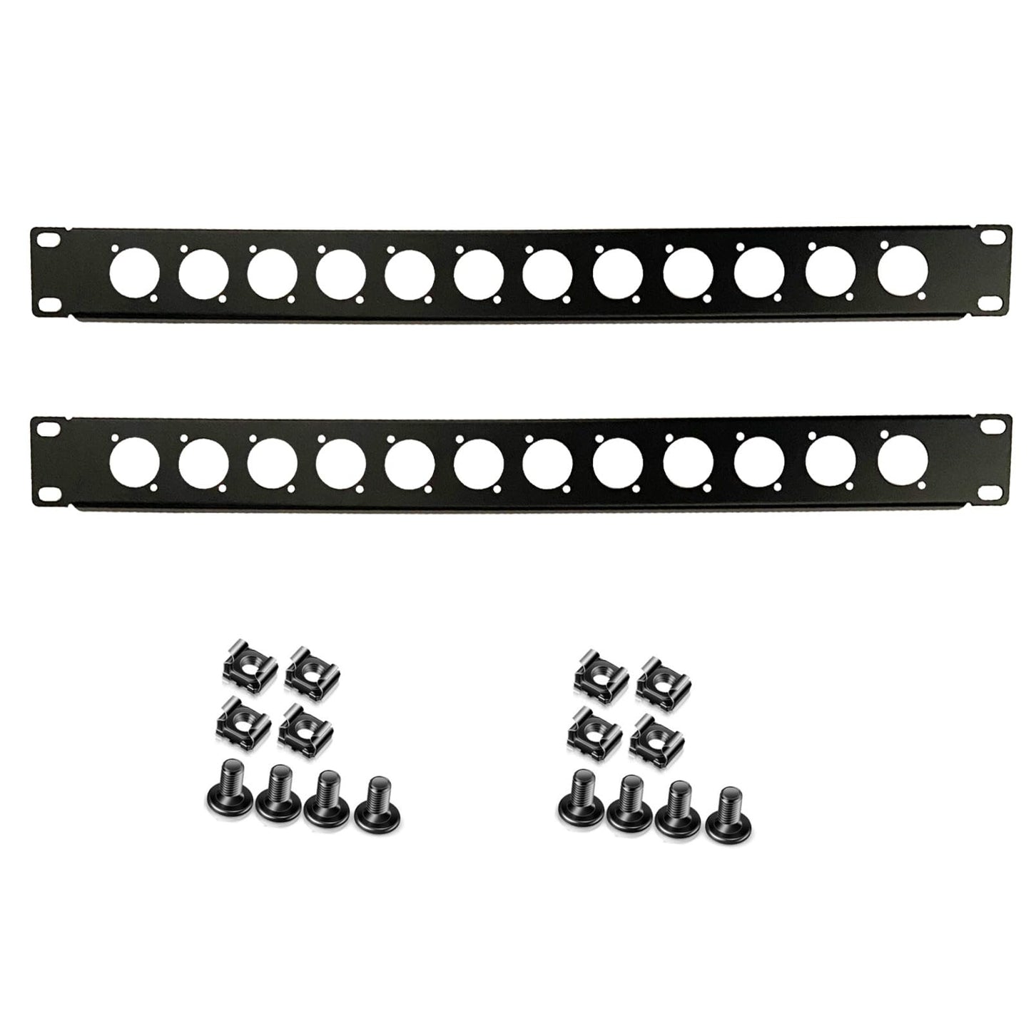 XLR HDMI Audio Rack Mount Panel, Hinged D-Series Punched Metal HDMI Rack Mount Connectors for 19" Enclosure Server Computer Equipment Studio (16 Port, 1U, 12 Port)