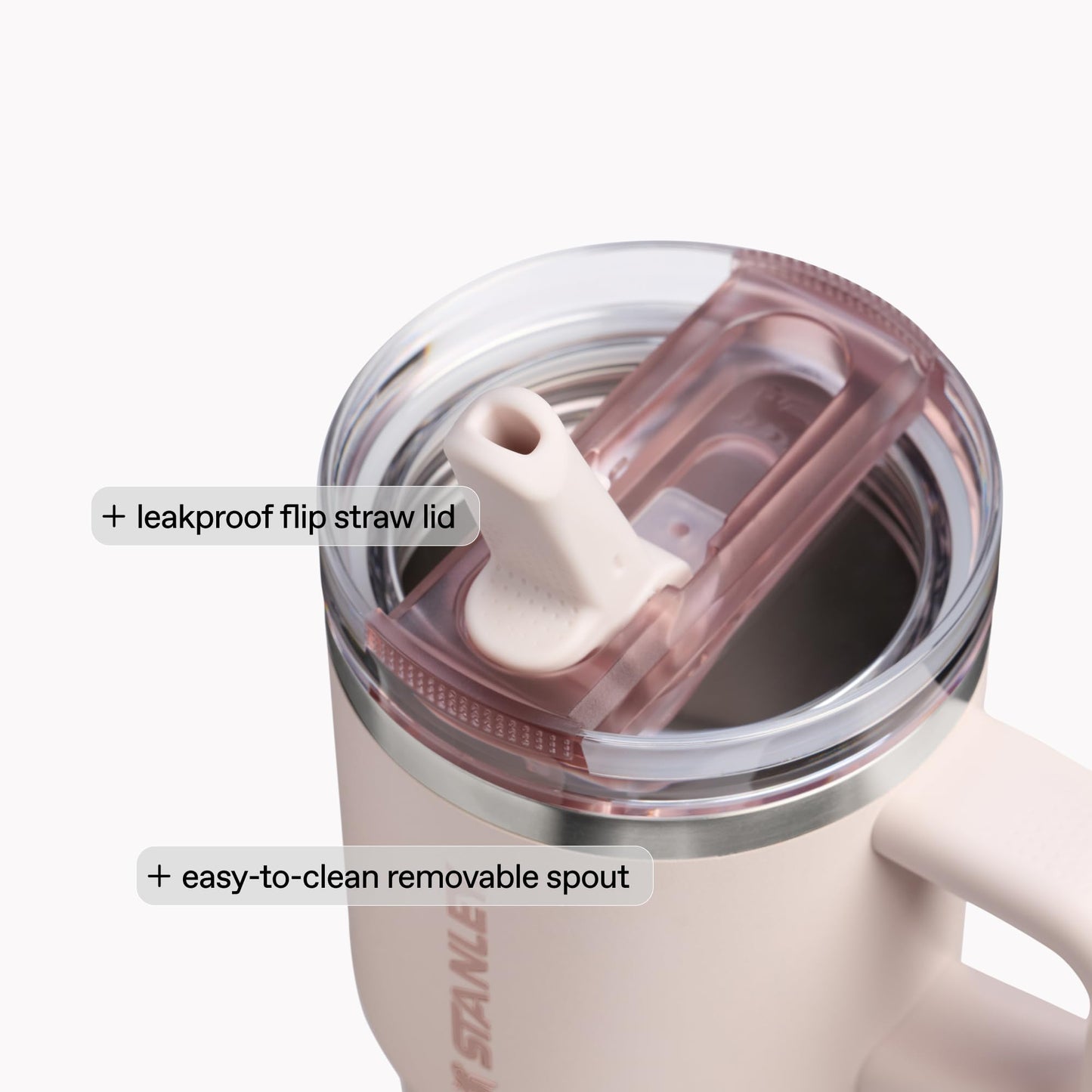 Stanley Quencher ProTour Flip Straw Tumbler with Leakproof Lid 30 oz | Built-in Straw and Handle | Cup Holder Compatible for Travel | Insulated Stainless Steel Cup | BPA-Free | Cream