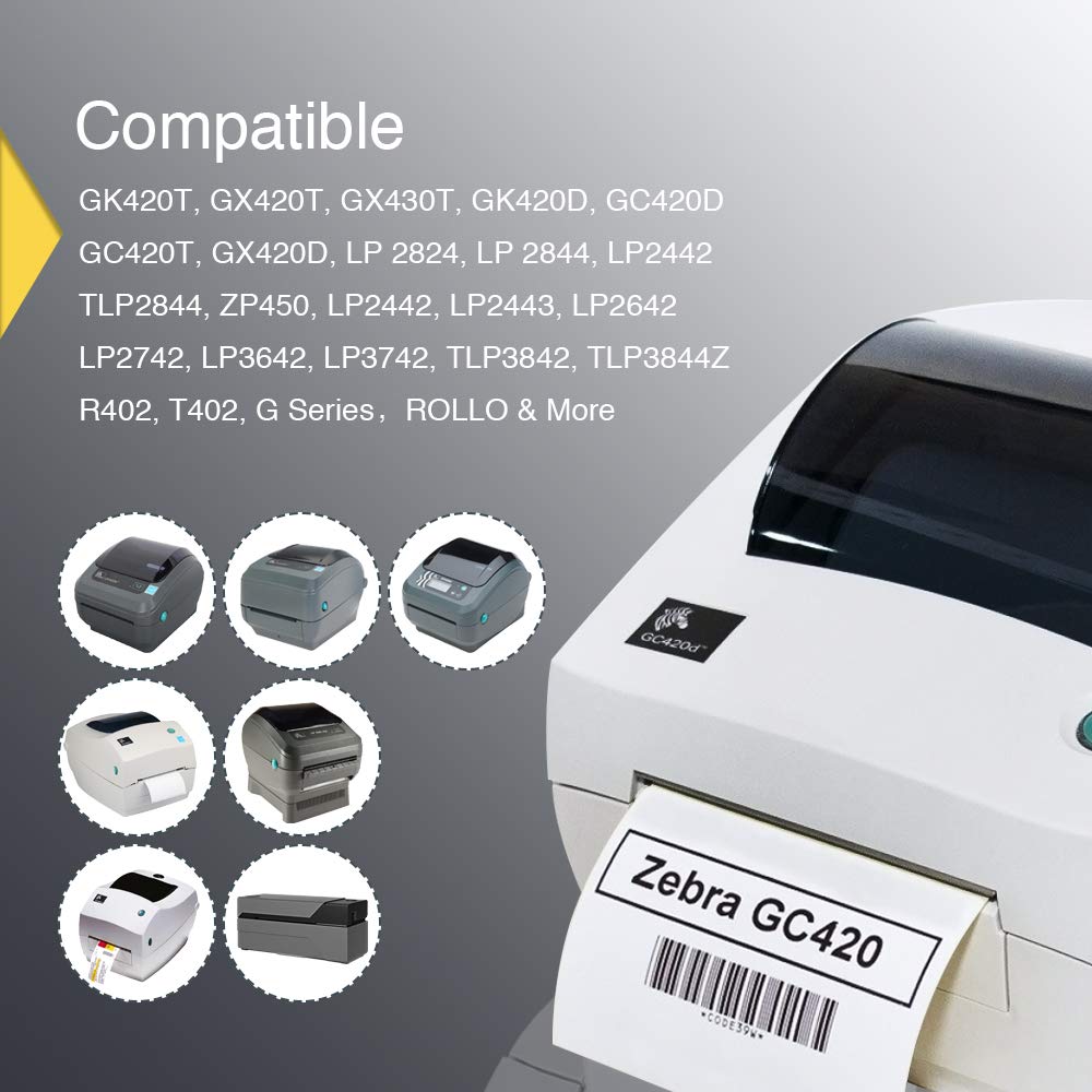 BETCKEY - 2.625" x 1" (67 mm x 25 mm) File Folder & Address Labels Compatible with Zebra/Rollo Label Printer,Premium Adhesive & Perforated [6 Rolls, 12000 Labels]