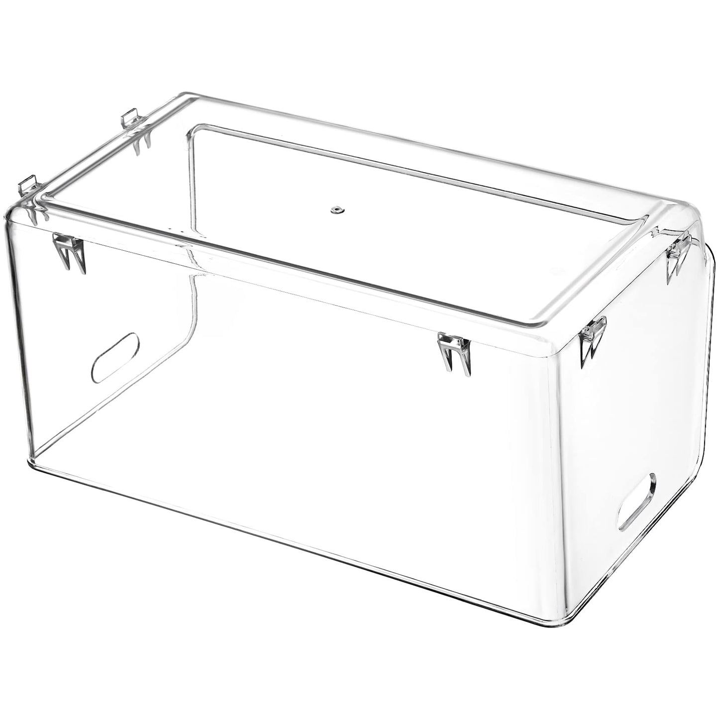 Nicunom 2 Pack Stackable Plastic Storage Bins Open Front, Clear Pantry Organizer Bin Household Food Storage Bin for Kitchen Countertops Cabinet Shelf Fridge
