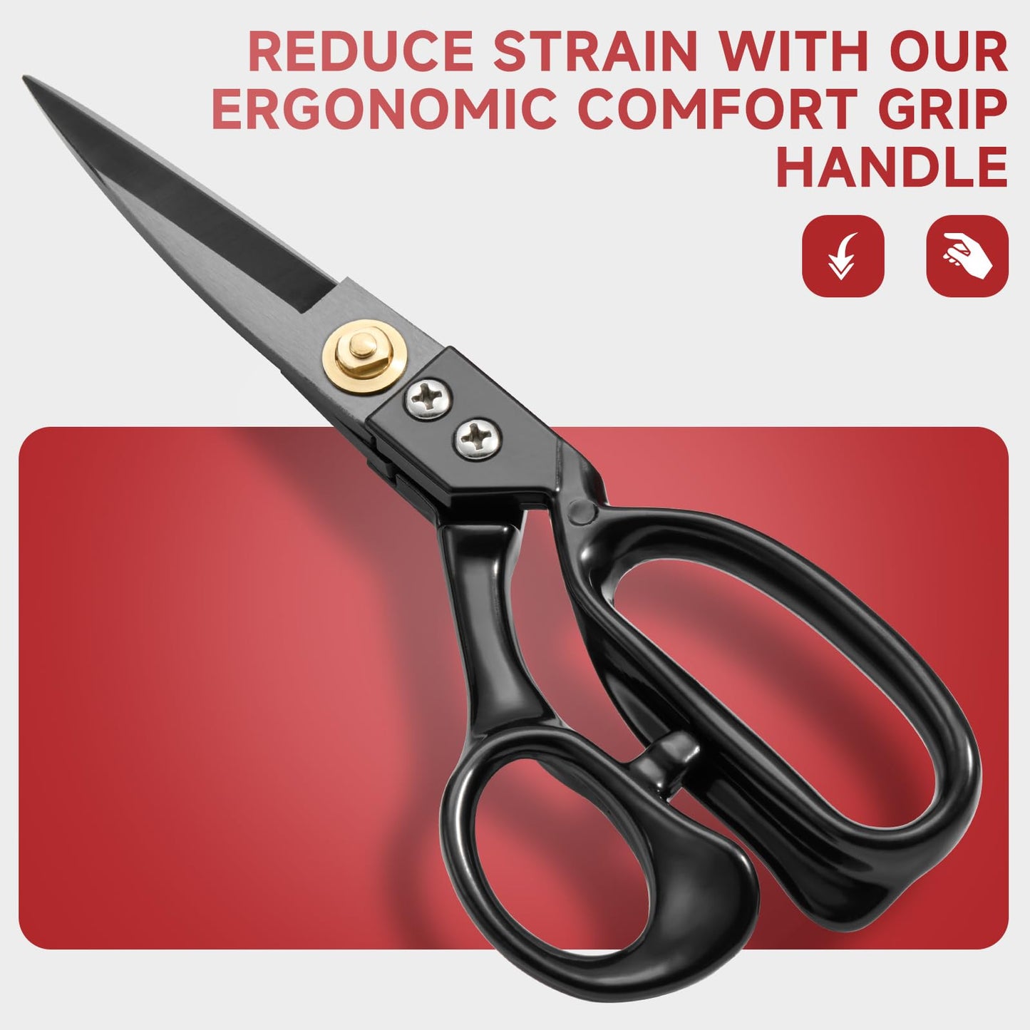 Fabric Scissors Professional Heavy Duty 10 inch Sharp Fabric Shears for Tailor Industrial Sewing Scissors for Cutting Clothes Upholstery Leather Ideal Home and Commercial Fabrics Sewing Accessories