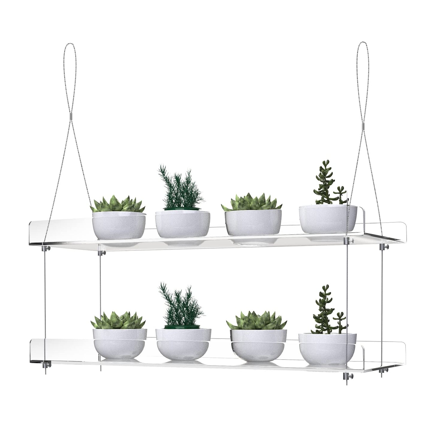 Clear Hanging Window Plant Shelves,Indoor Windows Wall Hanging Plant Stand Flower Display,Flower Pot Organizer Storage for Window Grow Herbs,Microgreens,Succulents,Flower