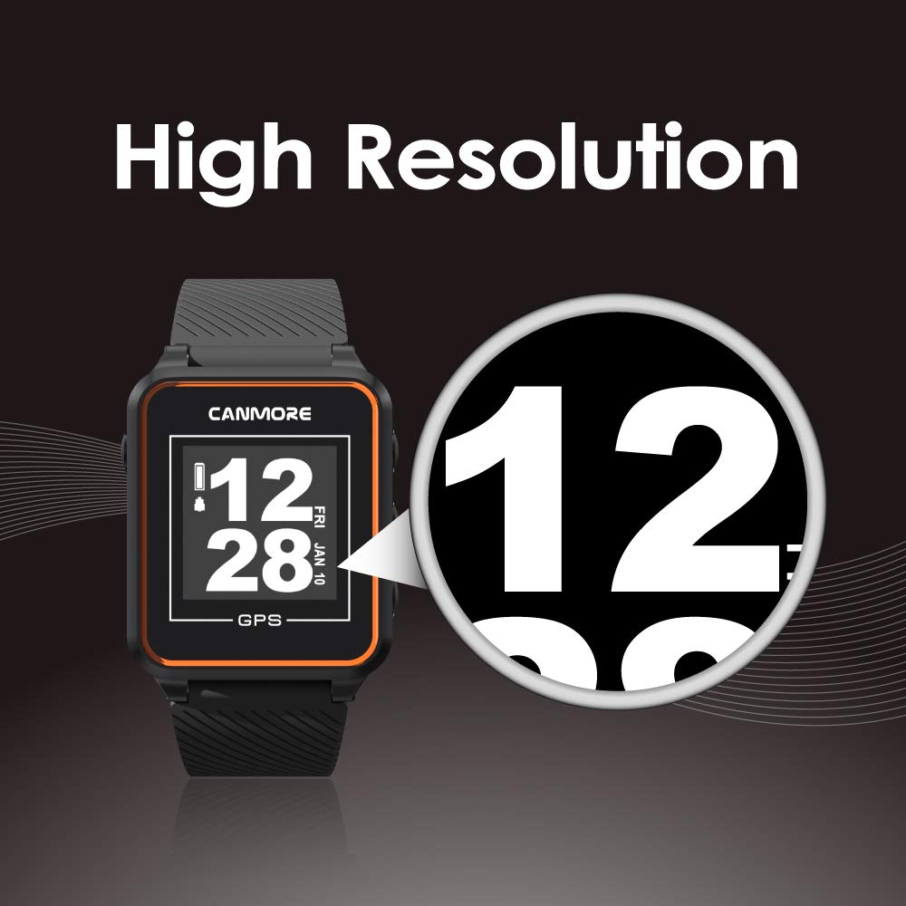 CANMORE TW353 Golf GPS Watch for Men and Women, High Contrast LCD Display, Free Update Over 40,000 Preloaded Courses Worldwide, Lightweight Essential Golf Accessory for Golfers, Orange