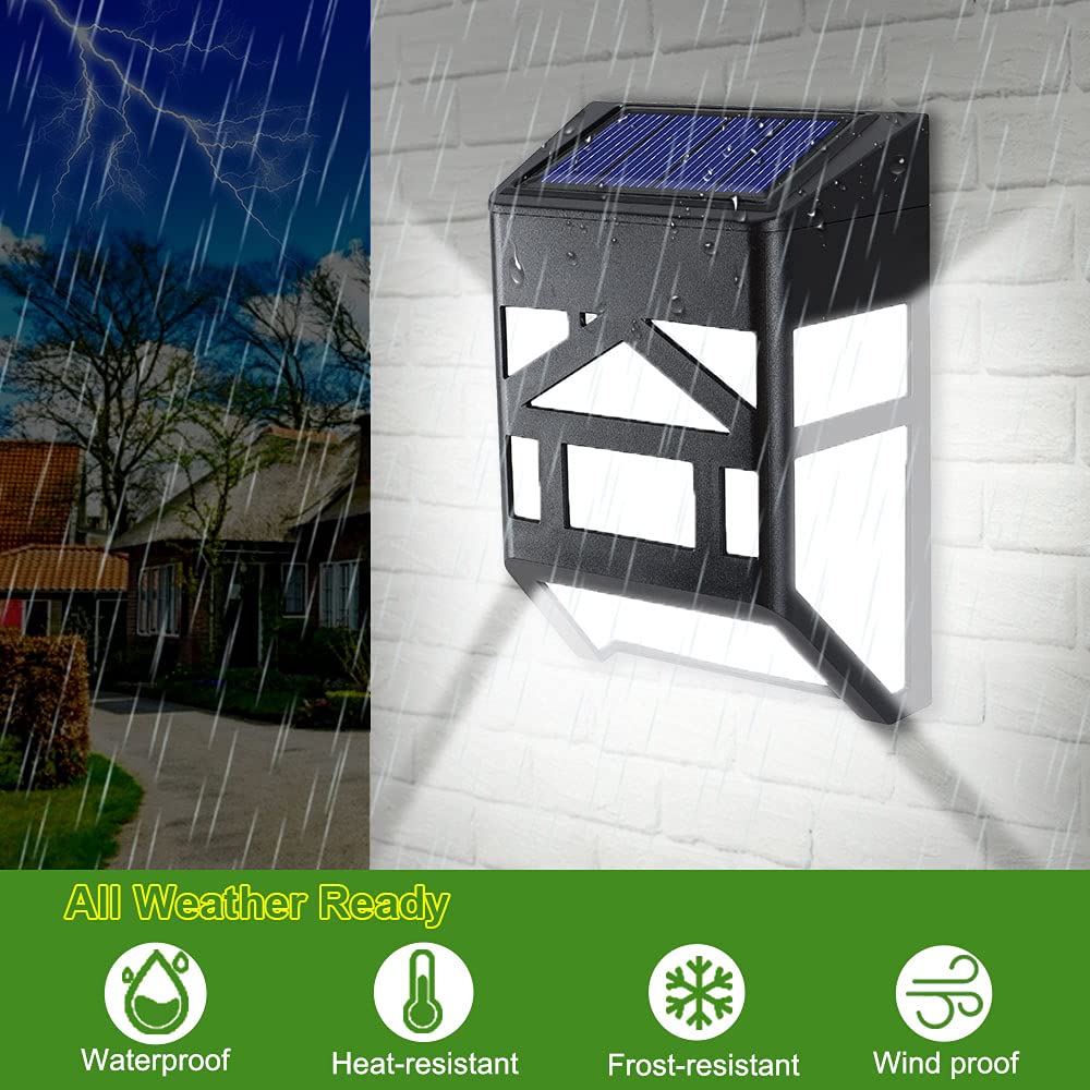 [Pack of 8] Solar Lights Outdoor, Derlights® Waterproof Solar Fence Light, Solar Wall Lights, Led Solar Post Lights for Garden Landscape Stair Porch Deck Yard Lawn