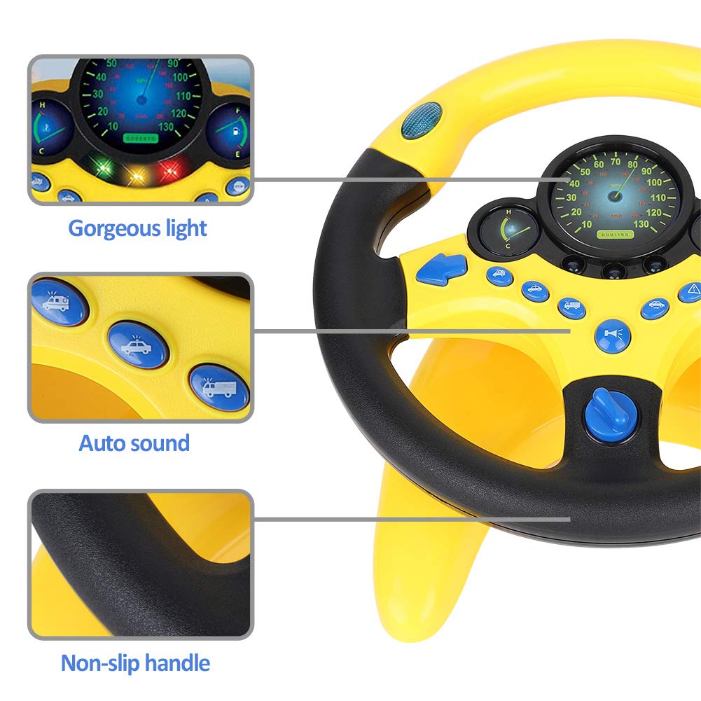 Facaily Copilot Simulated Steering Wheel Toy Children's Educational Sounding Toy Small Steering Wheel