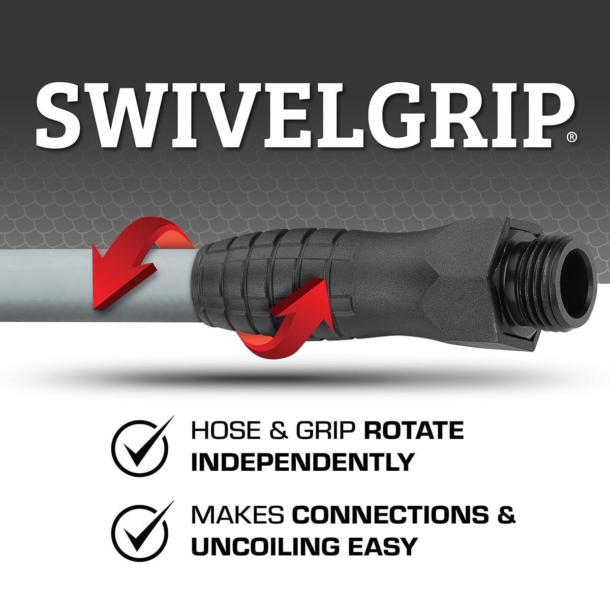 Flexzilla Colors™ SwivelGrip® Garden Hose, 5/8" x 25', 3/4" - 11 1/2 GHT Fittings, Slate Grey