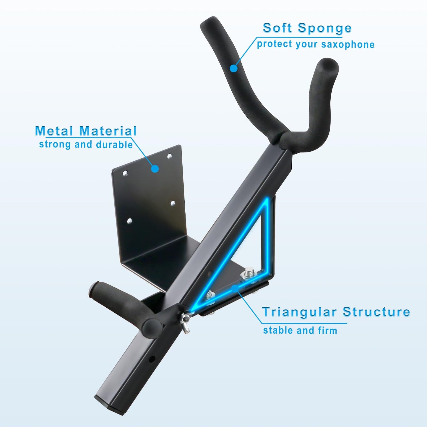EASTROCK Alto&Tenor Saxophone Wall Stand Saxophone Wall Mount Saxophone Holder Rack (Saxophone Wall Stand), Black