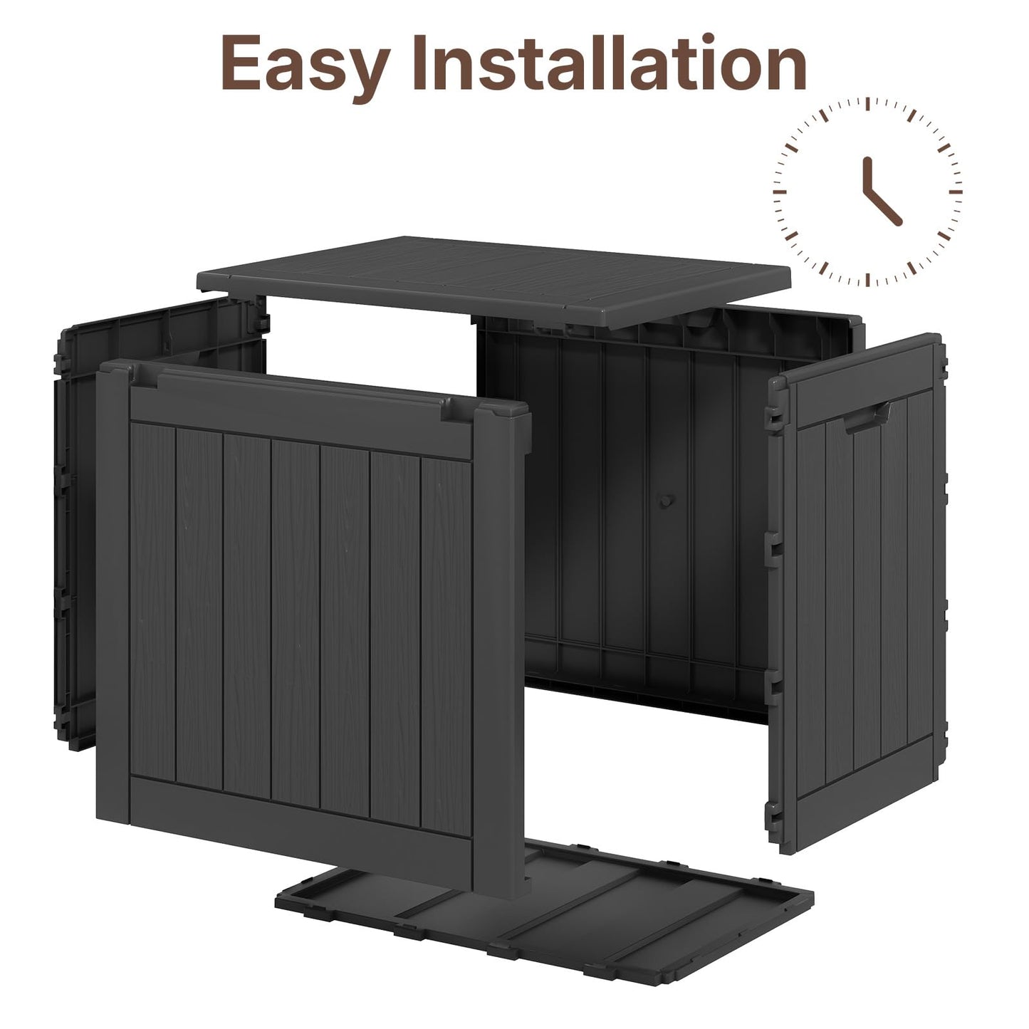 Ceecysaa Deck Box, 31 Gallon (117 L) Resin Outdoor Storage Box, Waterproof & Lockable Patio Storage for Cushions, Garden Tools & Pool Accessories, Weather-Resistan Durable Deck Box Outdoor, Black