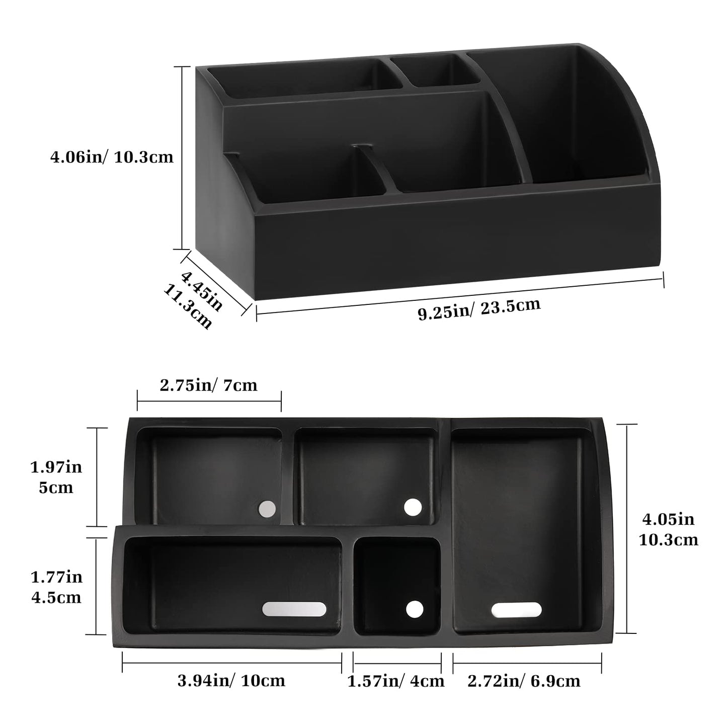 Luxspire Bathroom Counter Organizer, Toothbrush Holder for Bathroom 5 Slot, Large Bathroom Countertop Organizer Storage Marble Bathroom Accessories for Toothbrush Toothpaste, Matte Black
