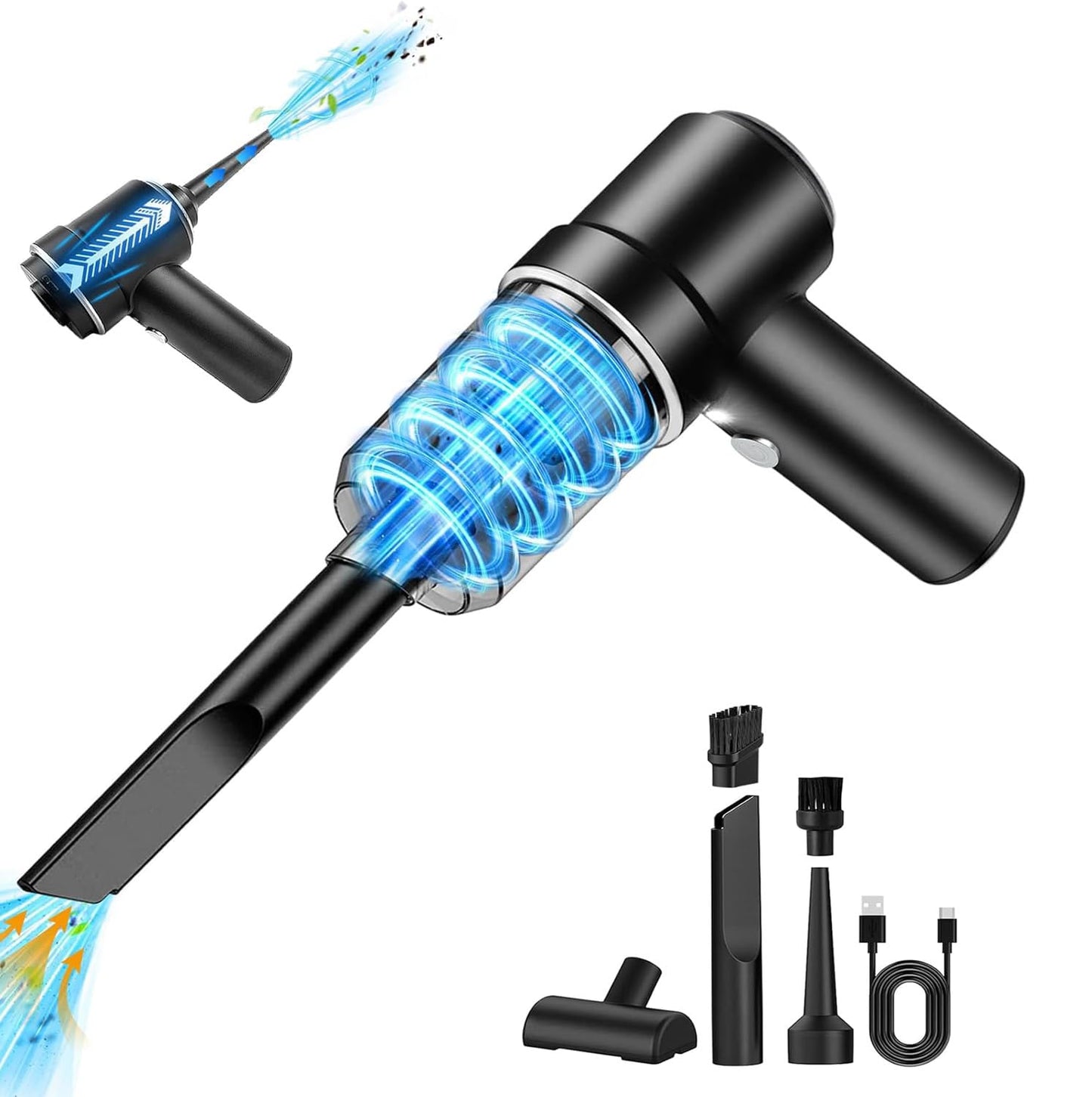Handheld Vacuum Cleaner Wireless Mini Car Vacuum Cleaner, 19000 PA Lightweight Vacuum Cleaner & Blower Dust Buster,Powerful Handheld Vacuum Cleaner for Car, Kitchen, Pet Hair Cleaning