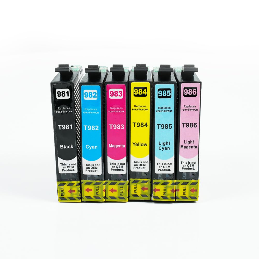 Remanufactured Eps T099 T098 99 98 Ink Cartridge for Eps Artisan 700 710 725 730 800 810 835 837 Printer (6 Pack, 1 Black 1 Cyan 1 Magenta 1 Yellow 1 Light Cyan 1 Light Magenta)