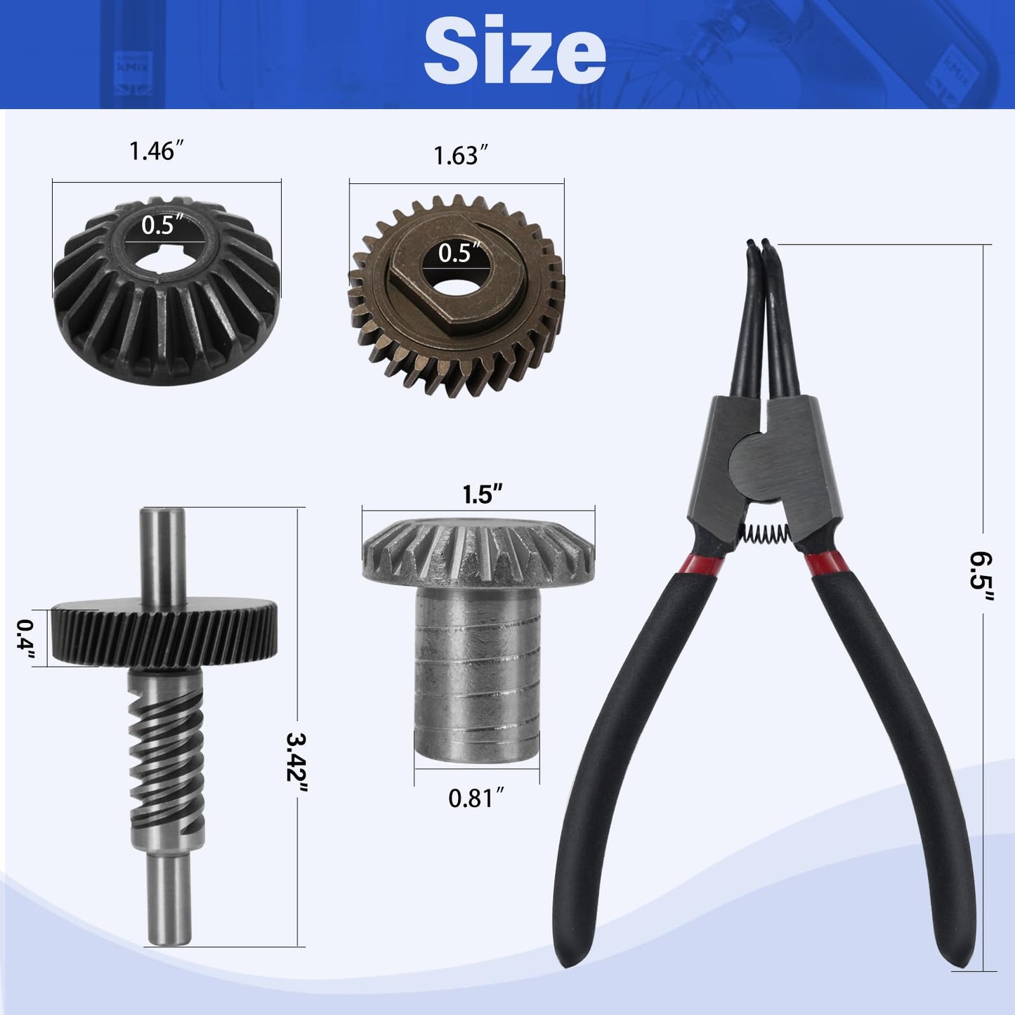 Mixer Worm Gear Kit Compatible with Kitchenaid Whirlpool 5qt 6qt Mixer Gear Parts Replacement,9706529 9709511 9703337 9709231 Worm Follower Gear Kit
