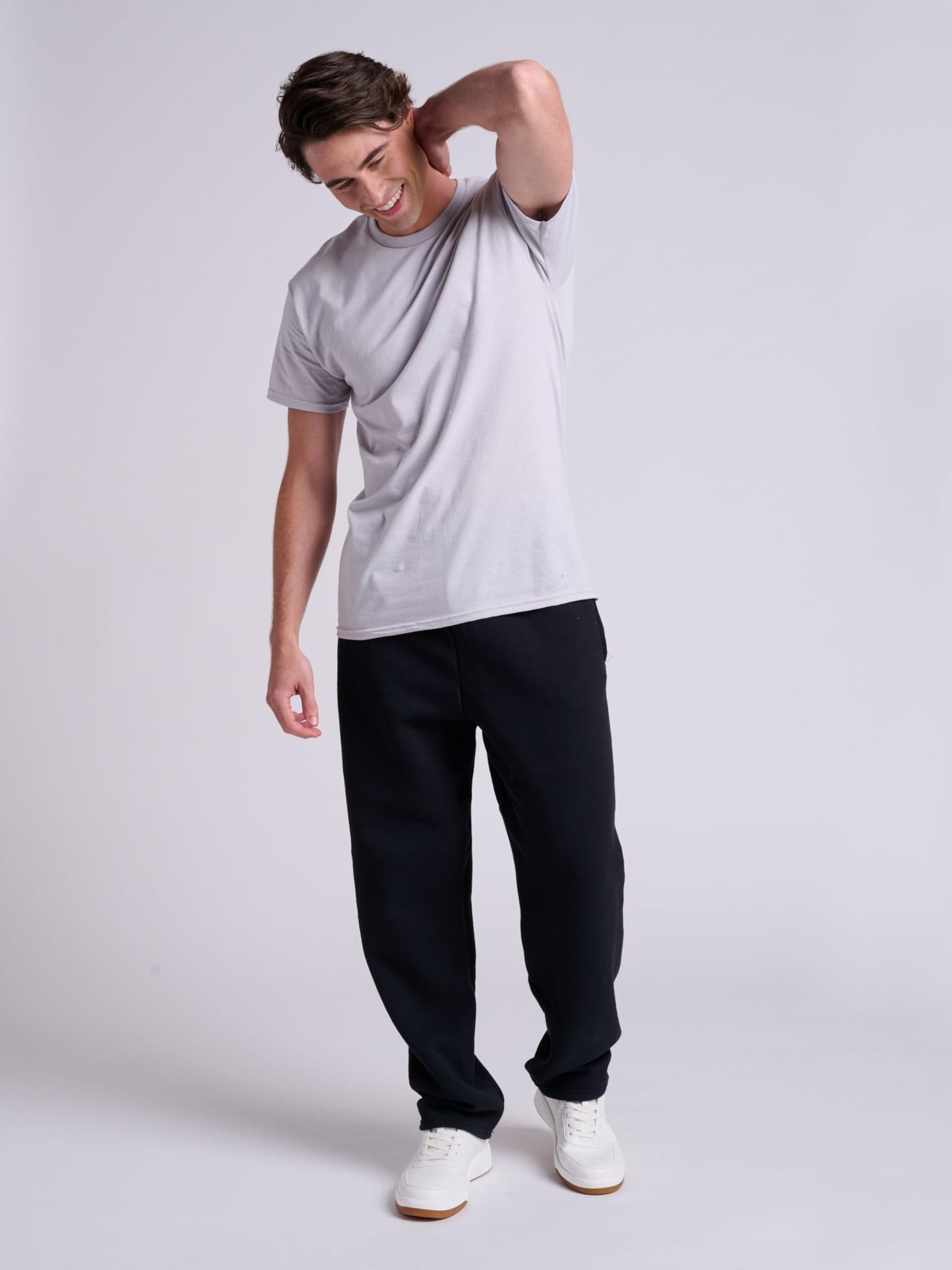 Russell Athletic Men's Dri-Power Open Bottom Sweatpants with Pockets, Black, Medium