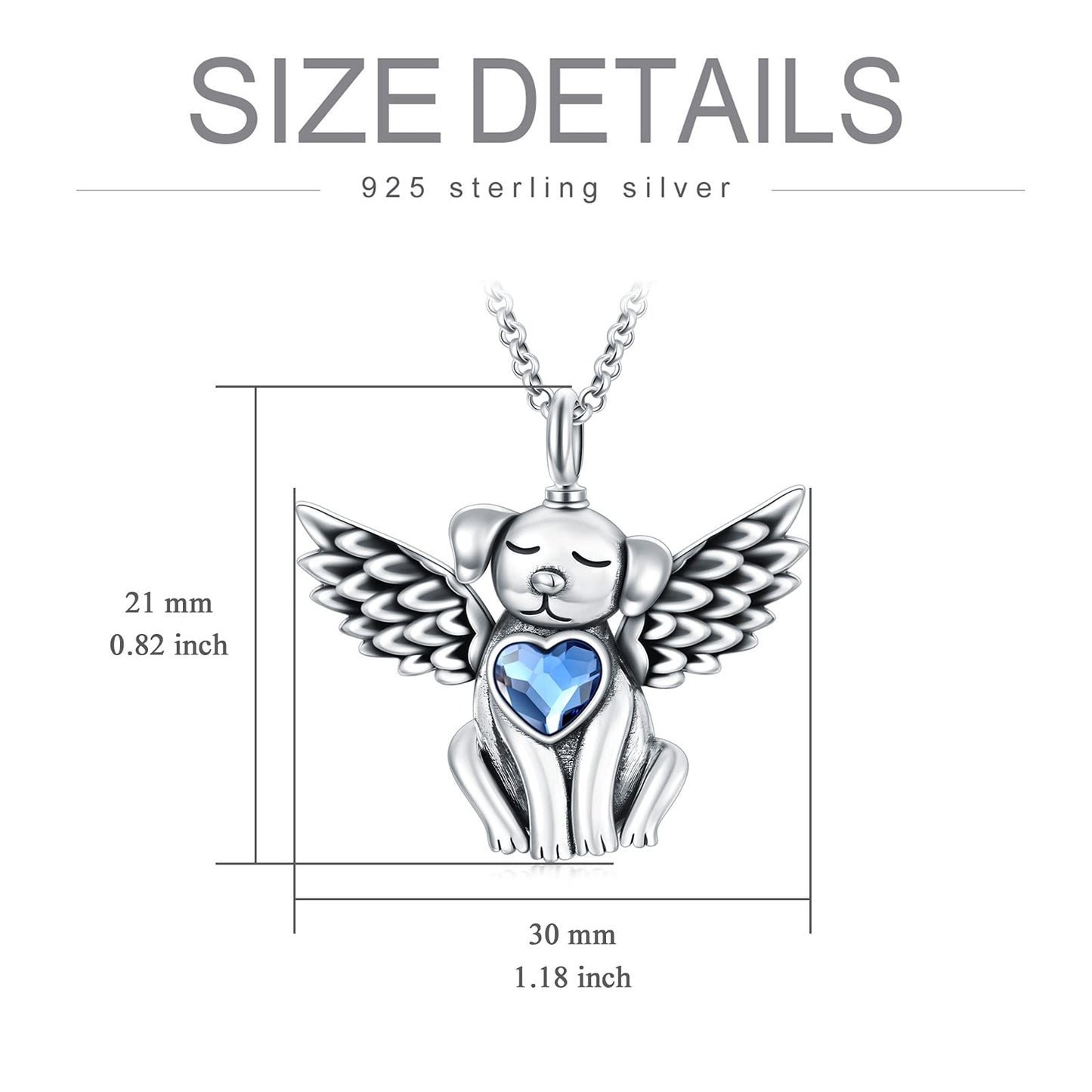 Dog Urn Necklace for Ashes 925 Sterling Silver Pet Cremation Keepsake Memorial Necklace Jewelry Gift for Women