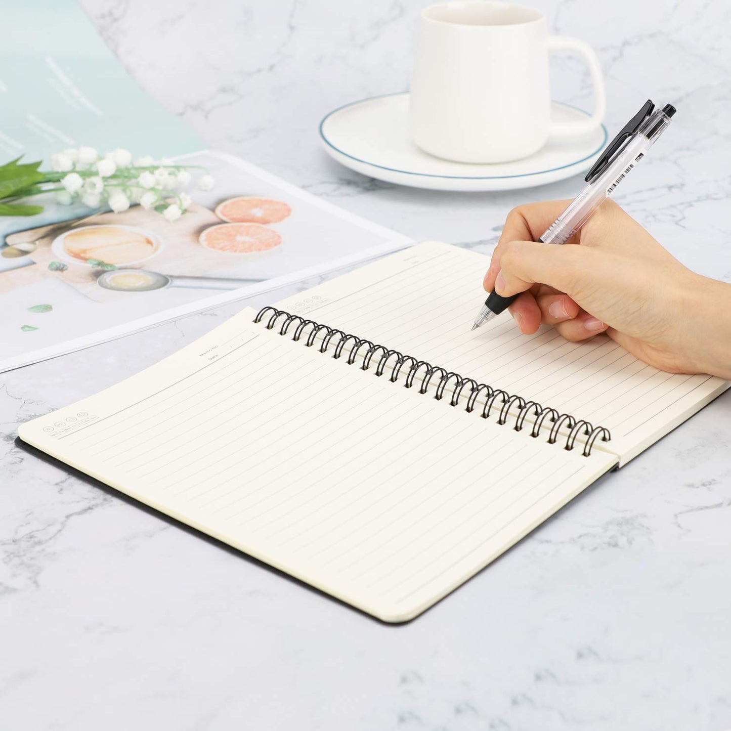 EUSOAR Spiral Notebook College, A5 12packs 5.5x8.3" 120 Pages Lined Travel Writing Notebooks Journal, Memo Notepad Sketchbook, Students College Office Business Subject Diary Ruled Book Journal-Black