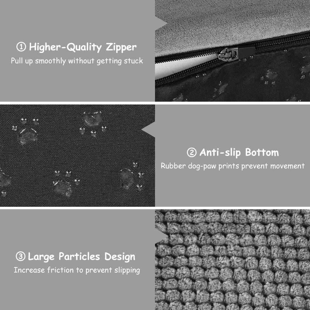 HIDOG Dog Stairs and Ramp, 2-Step Dog Steps for High Beds and Couch, Pet Steps for Small Dogs with Removable Washable Cover, Non-Slip Soft Foam Dog Stairs for Injured Older Pets, Grey -11.8" H