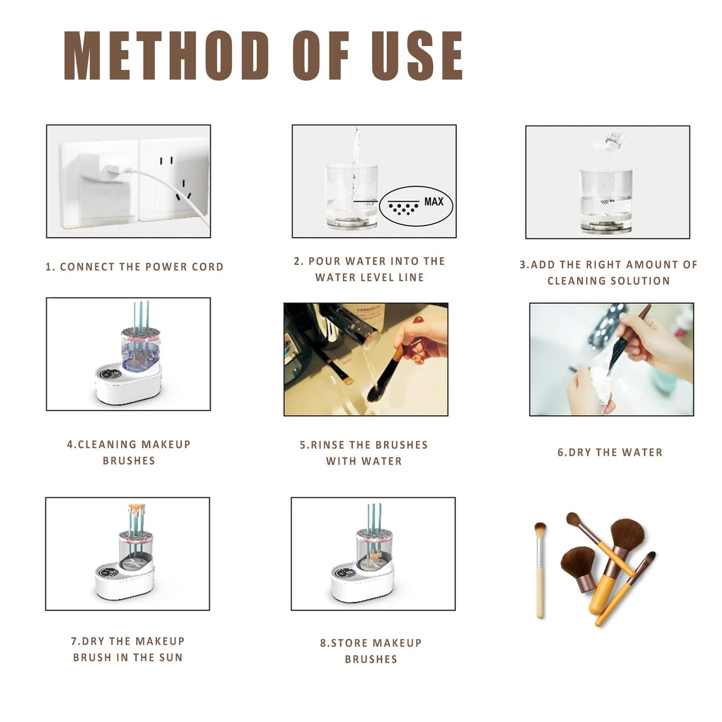 3 IN 1 Electric Makeup Brush Cleaner, Electric Cleaning and Quick Drying Makeup Brushes for Lazy Families, Automatic Makeup Brush Cleaning Tool with Drying Function for Makeup Brushes