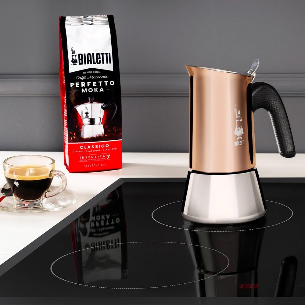 Bialetti Venus Induction 6-Cup Stainless Steel Stovetop Espresso Maker, Copper