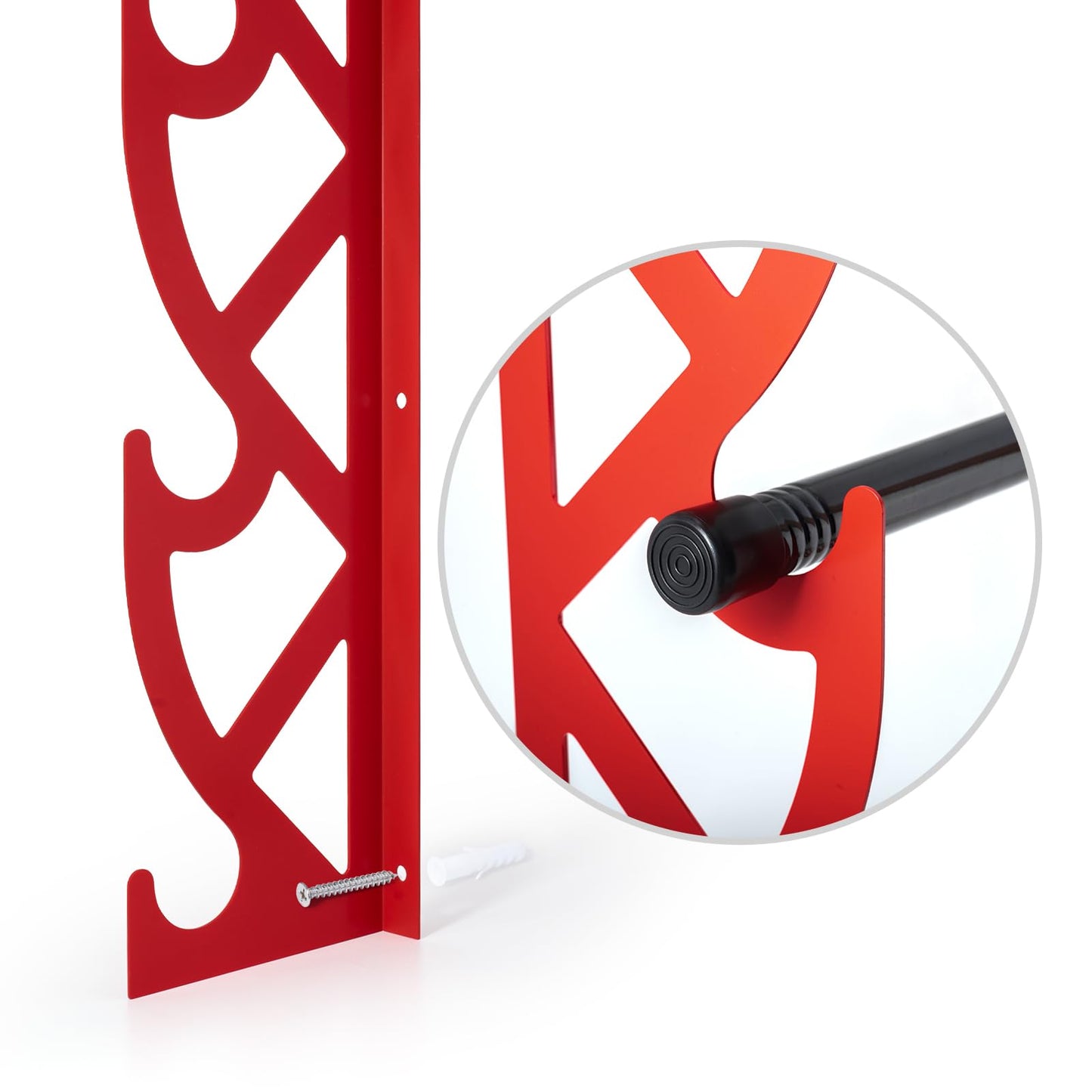 FOSHIO Vinyl Roll Holder with Poles, Metal Rack with 3pcs Extendable 70” Poles with Mounting Hardware Wall Mounted for Pulling More Rollers of Vinyl, Transfer Paper Tape, Wallpaper, Window Film