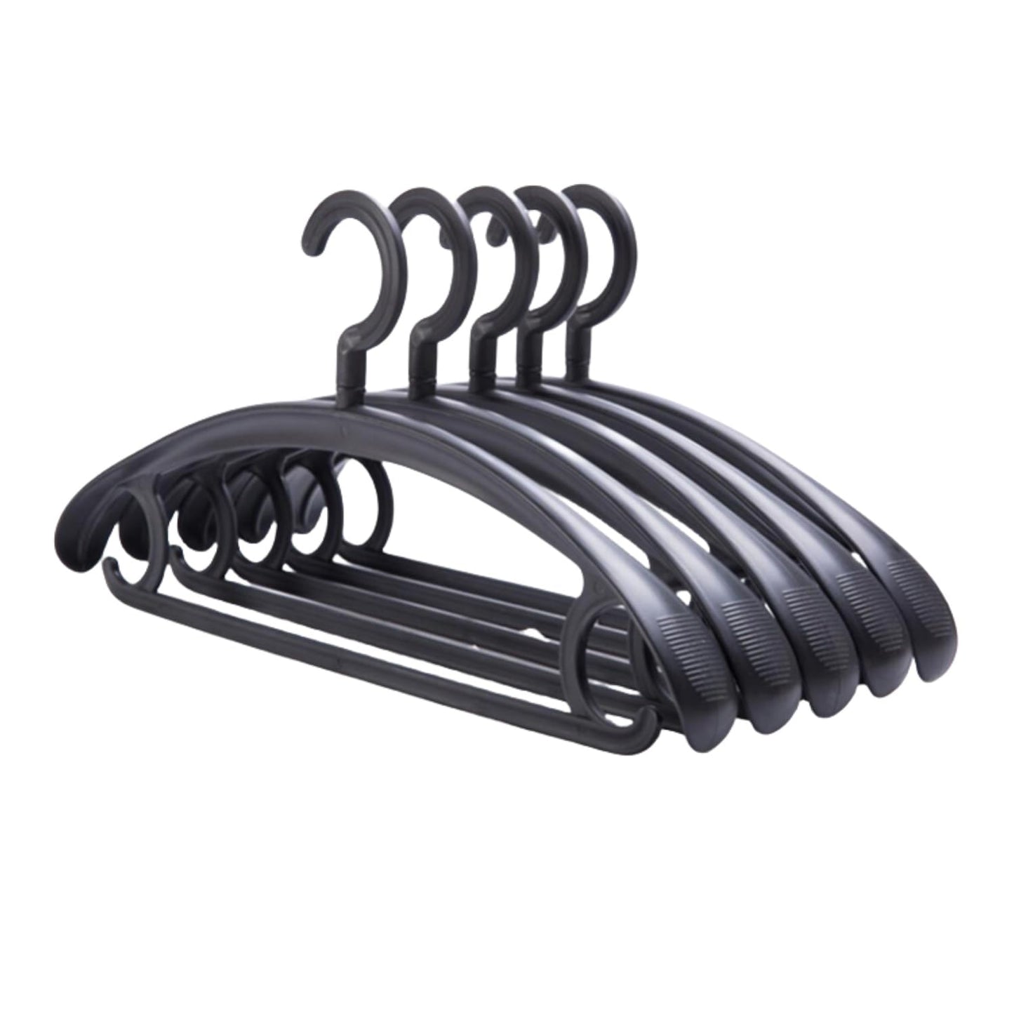 10 Pack Heavy Duty Plastic Hangers 25lb Capacity Swivel Hook Clothes Hanger Wide Shoulder Jacket Hangers Thick Winter Coat Hanger (Black)