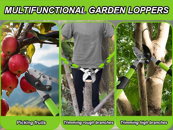 27-41" Telescopic Loppers for Tree Trimming, Heavy Duty Tree Cutter with Ergonomically Designed Handle, Extendable Branch Trimmer for Garden, Farm, Sharp Bypass Blades for Easy Cutting
