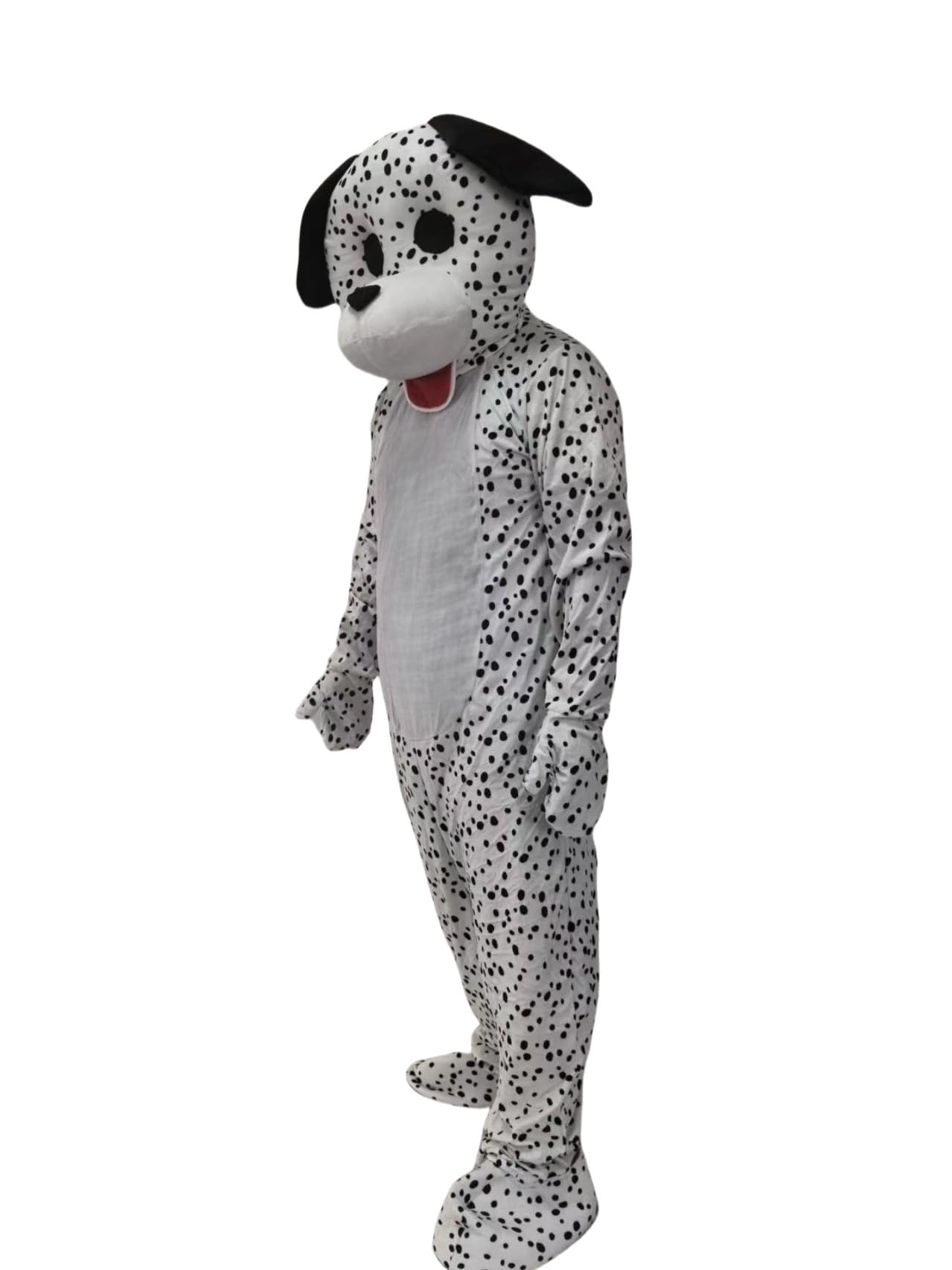 Lormaka Dalmatian Plush Dog Mascot Costume, Spotted Black and White