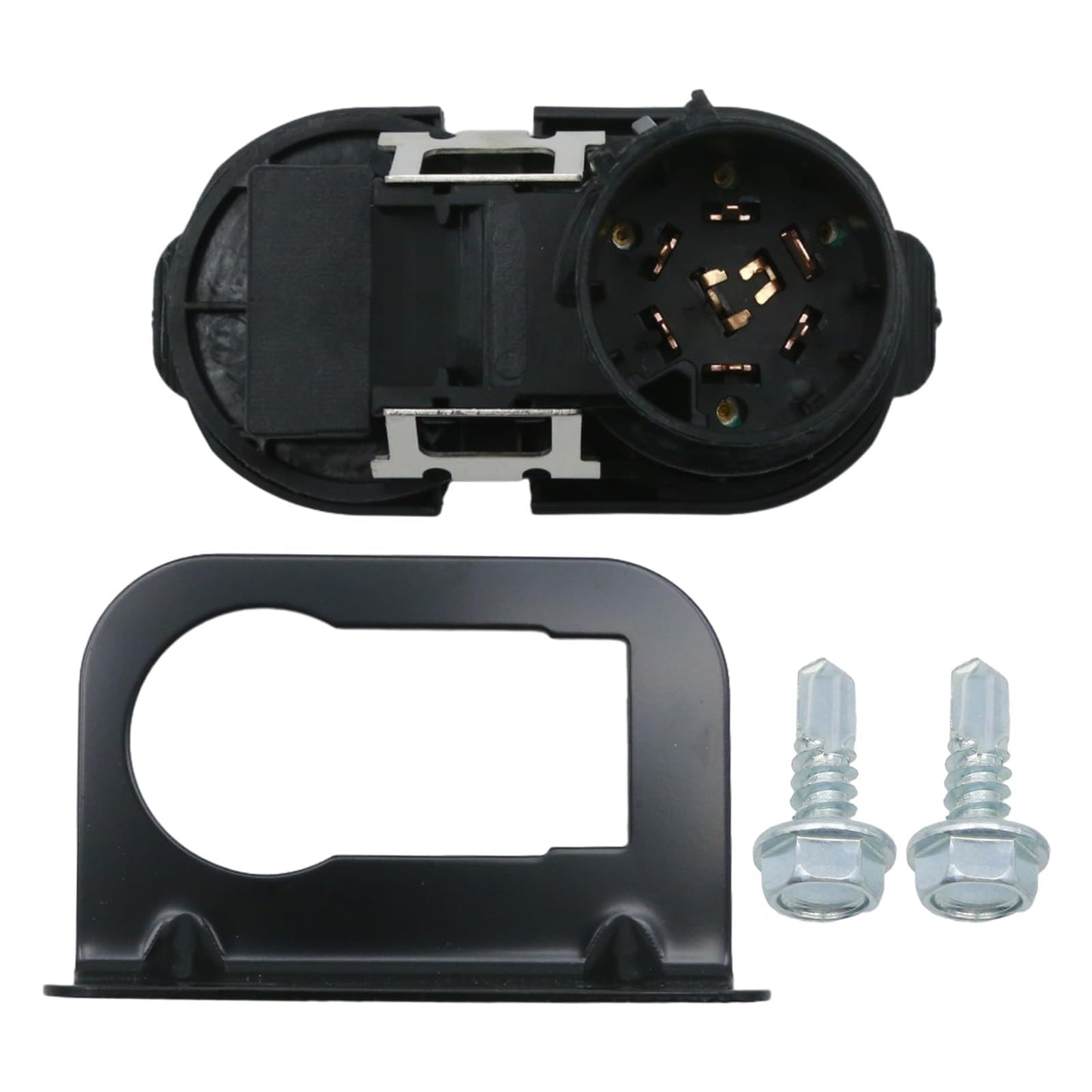 Anxingo 9U5Z-14489-MAA Trailer Brake Harness Towing 7-Pin Round 4-Pin Flat Plug Connector, Replacement for Ford E-150 2009-2019, Replaces 9U5Z-14489-MAA