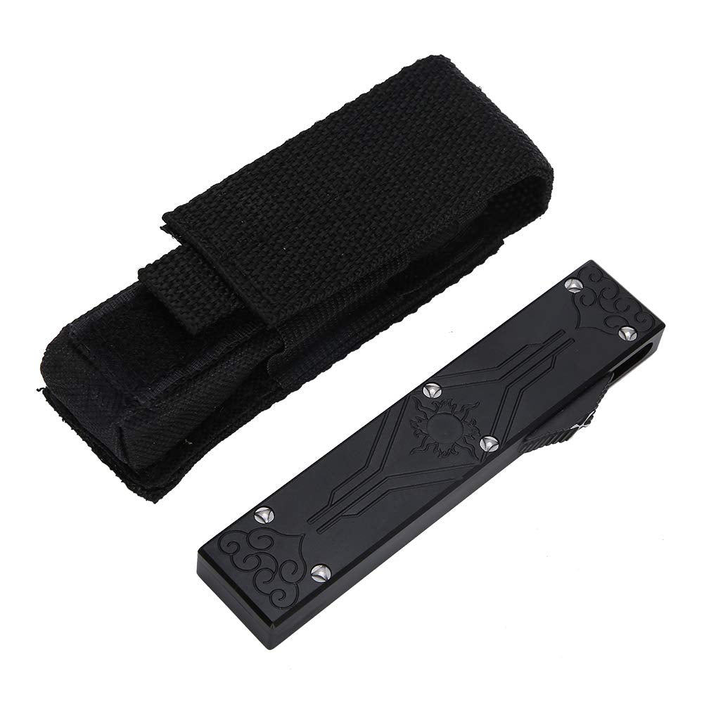 TeamSky Spring Comb Pocket Folding Flick Hair Comb For Beard, Mustache, Head Black Handle, Mens Pocket Comb Stainless Steel Spring Jump Brush Salon Beauty Tool