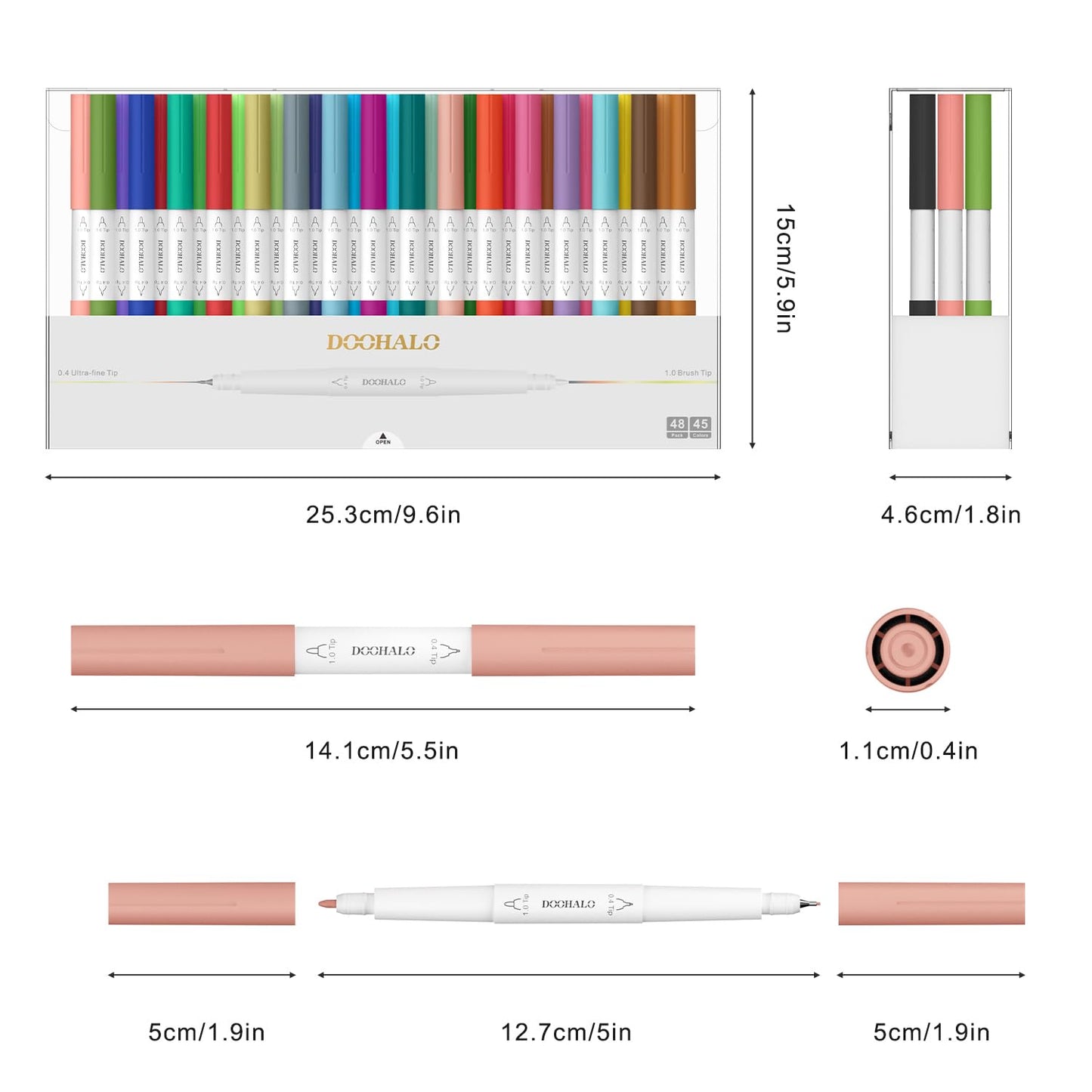 DOOHALO Fine Point Pens for Cricut Maker 3/Maker/Explore 3/Air 2/Air/One Dual Tips Pens with 0.4/1.0 Tip 48 Packs per Set for Writing Drawing Accessories for Art Craft