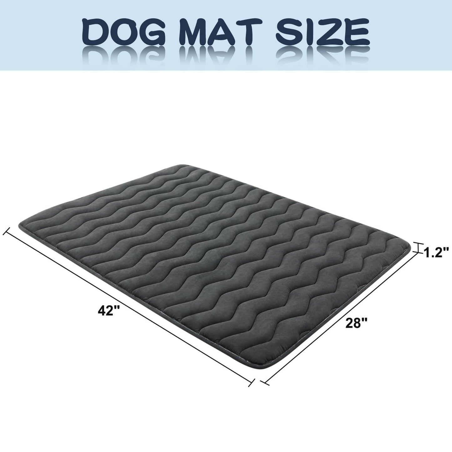 Bubble bear Dog Crate Mat - Upgraded Thick, Ultra Soft, Washable & Anti-Slip Kennel Pad for Small/Medium/Large Dogs, Dark-Hued to Hide Stains (42"x28")