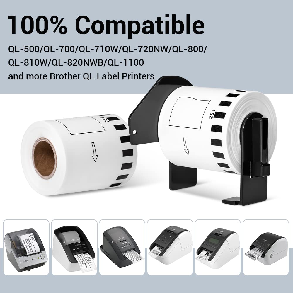 DK-2251 Compatible Brother DK2251 Labels Black/Red Label on White Paper