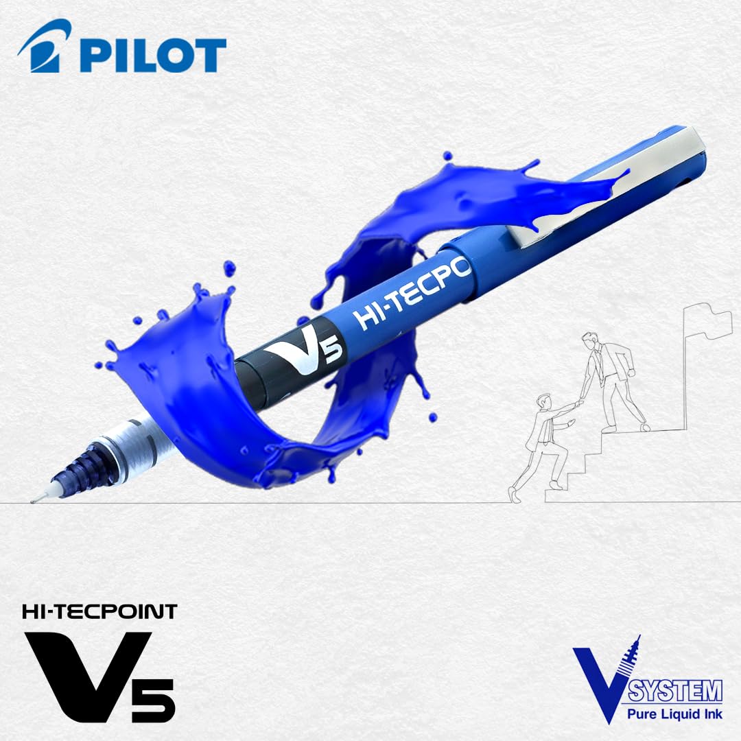 Pilot Hi-Tecpoint V5 Pen, Blue (Pack of 12)