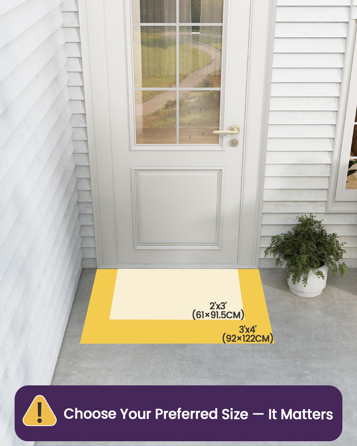 DEXI Rubber Door Mat Front Outdoor, 24x36 Non Slip Heavy Duty Entrance Rug, Waterproof Dirt Trapper Doormat Welcome for Indoor Outsdie Entryway, Charcoal Black
