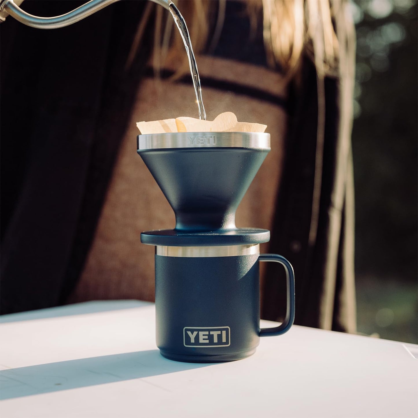 YETI Rambler 10 oz Ceramic Lined Stackable Mug, Vacuum Insulated, Stainless Steel with MagSlider Lid, Ridgeline