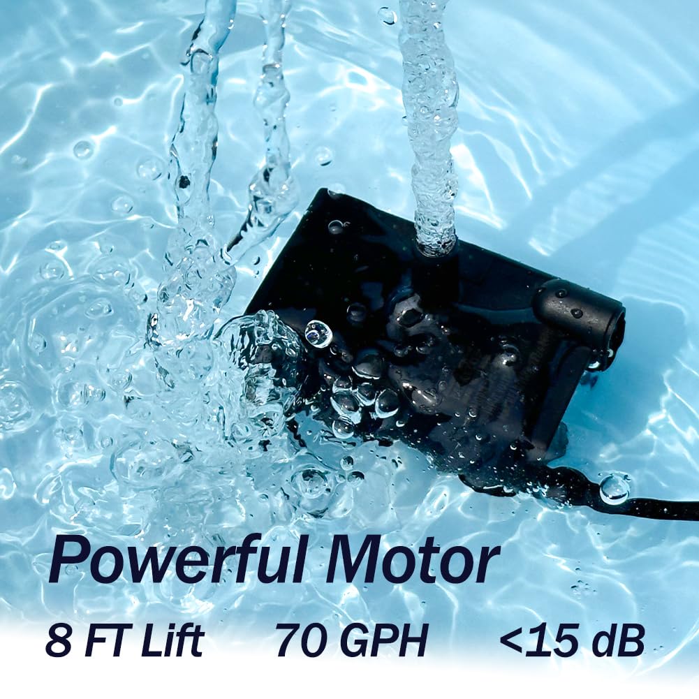 Automatic Small Sump Pump with Water Sensor, 8 FT Lift 70 GPH 115V/230V Mini Condensate Pump with Float Switch, Water Removal for Dehumidifier, Air Conditioner, Ice Maker, Basement, Auto On Off