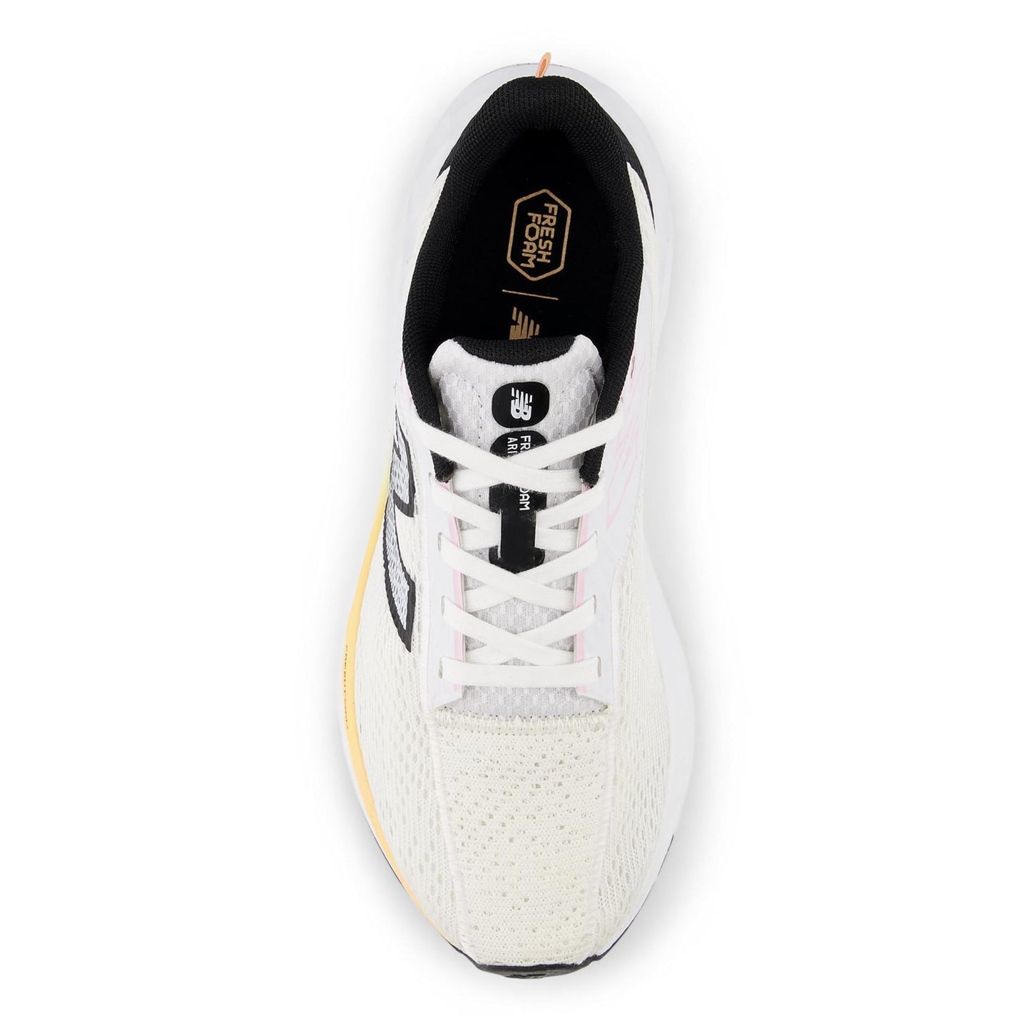 New Balance Women's Fresh Foam Arishi V4 Running Shoe, White/Black/Peach Blossom, 5 M