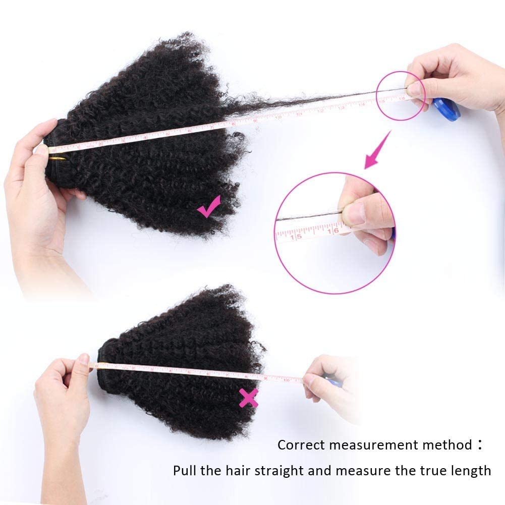Dsoar 18 inch With 18 Clips 8A Remi Human Hair Clip in Extensions 8Pcs/Set Afro Kinky Curly Double Wefts For Black Women Natural Color 120 Grams/Set