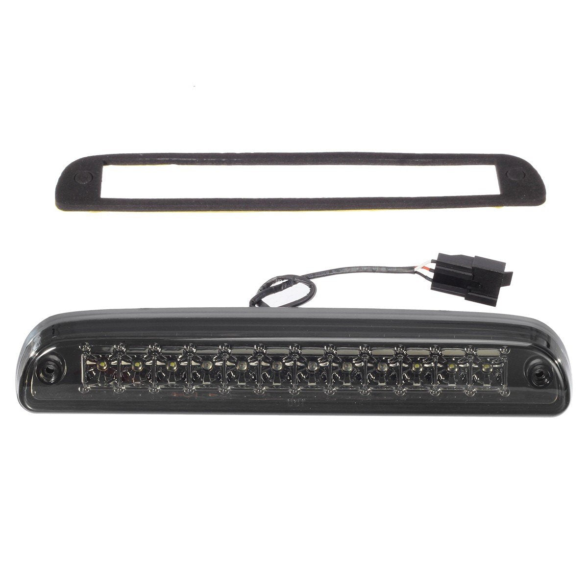 Partsam 3rd Third Brake Light Red/White 24LED Tail High Mount Cargo Lamp Smoked Lens Waterproof Replacement for F-250 F-350 F-450 F-550 Super Duty 1999-2016 / Ranger 1993-2011, DOT Compliant