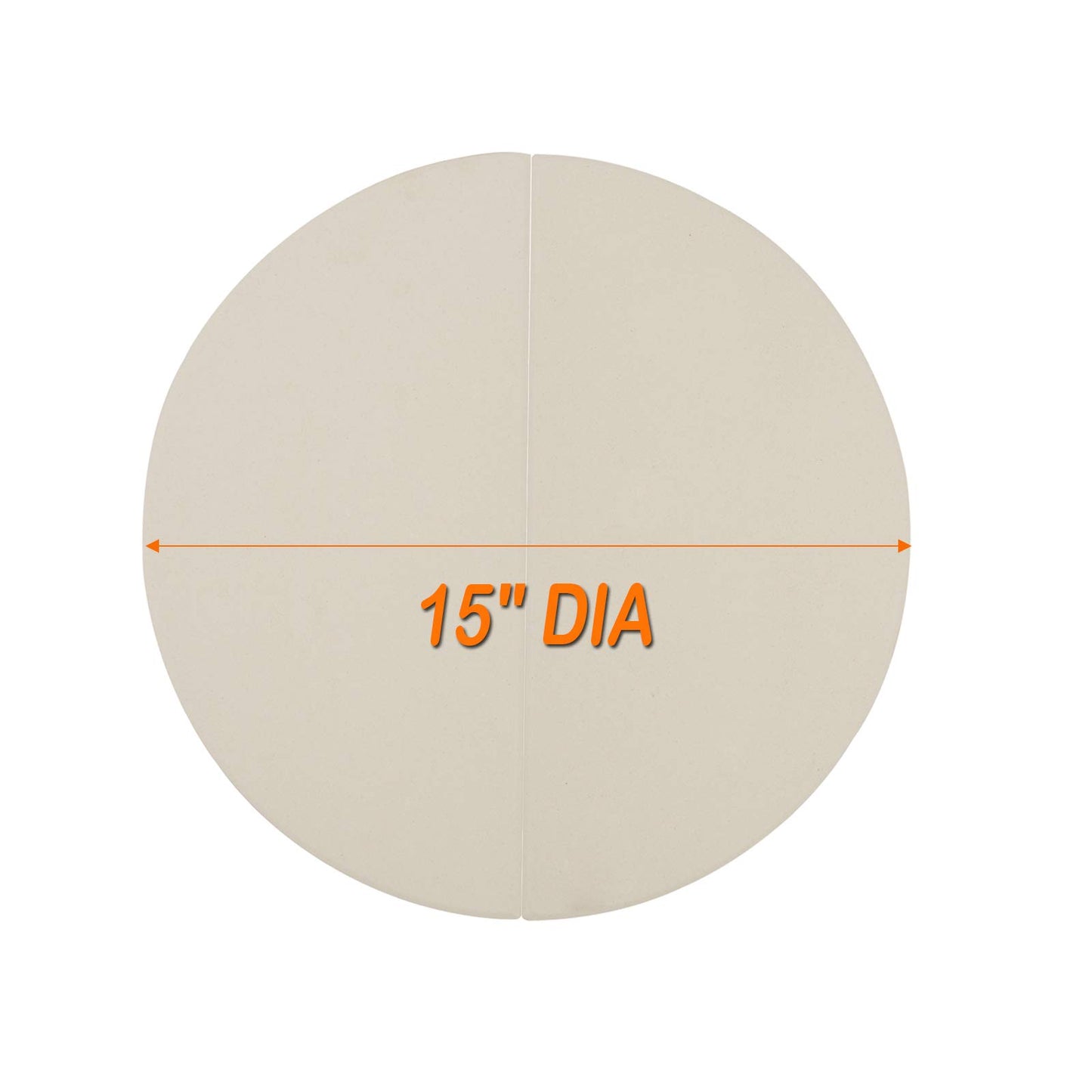 BBQ Future Half-Moon Ceramic Heat Deflector Plates for Kamado Joe Classic I, II, III，2-Pack, White