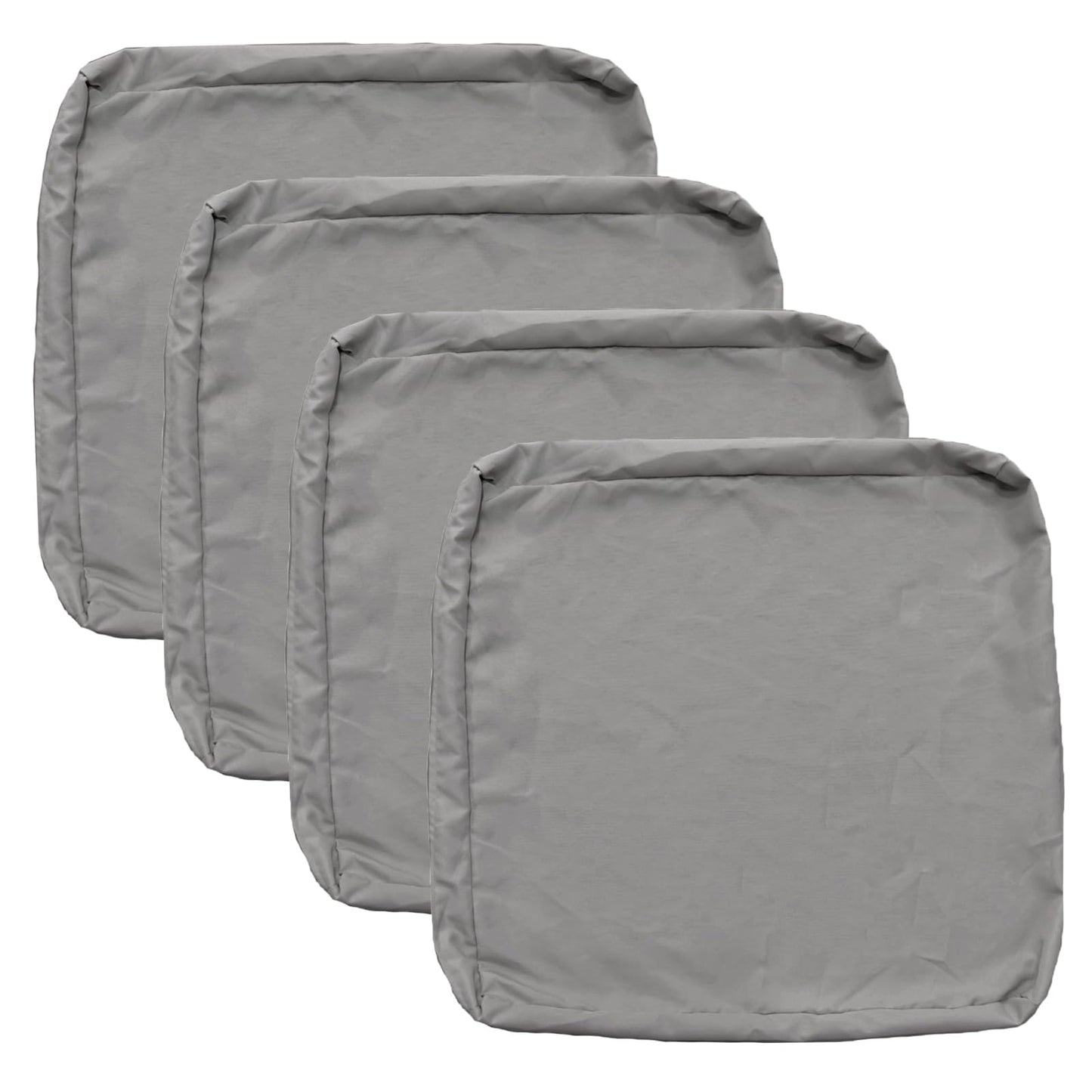 FLYMEI Patio Cushion Covers 24x24x4 Waterproof Outdoor Cushion Cover Replacement 4Packs Outdoor Seat Cushion Slipcover for Rattan Chair Sofa, Grey